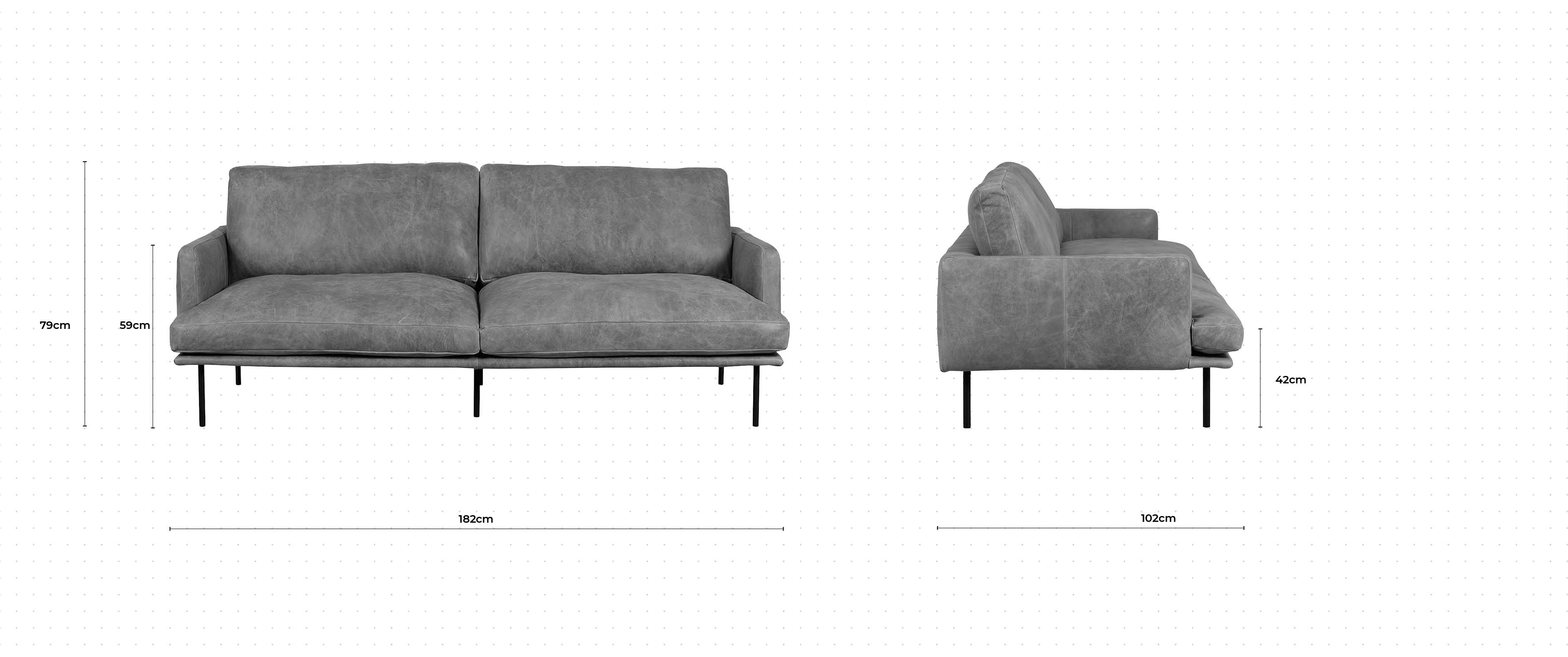 Crema 2 Seater Sofa dimensions