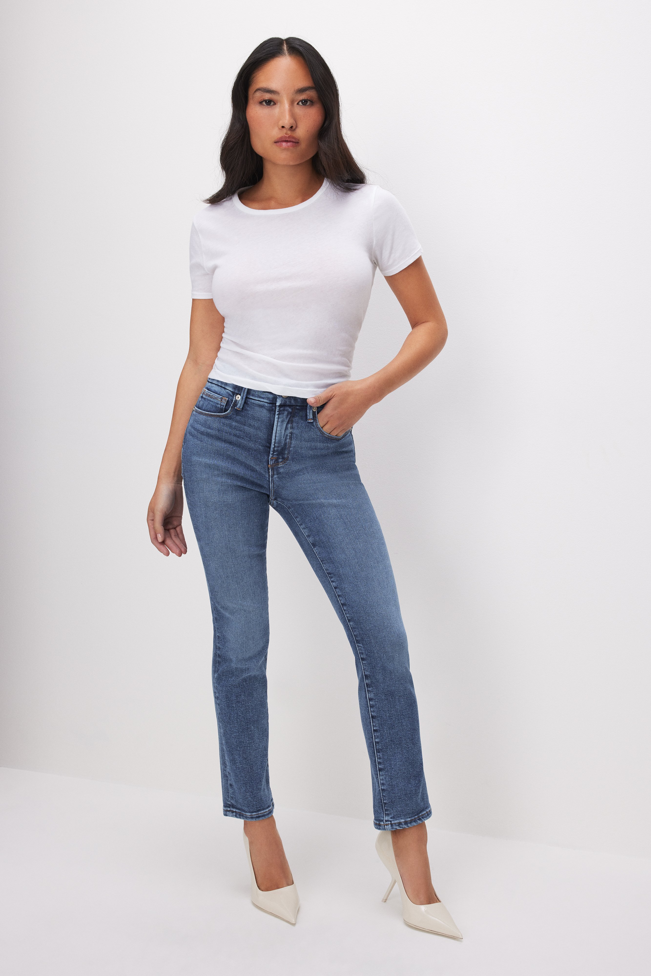 Styled with GOOD PETITE STRAIGHT JEANS | INDIGO254
