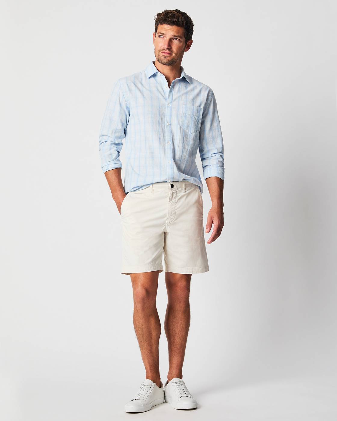 Men's Garment-Dyed Chino Short, 8" Inseam | Billy Reid Men's Garment-Dyed Chino Short, 8" Inseam | Billy Reid