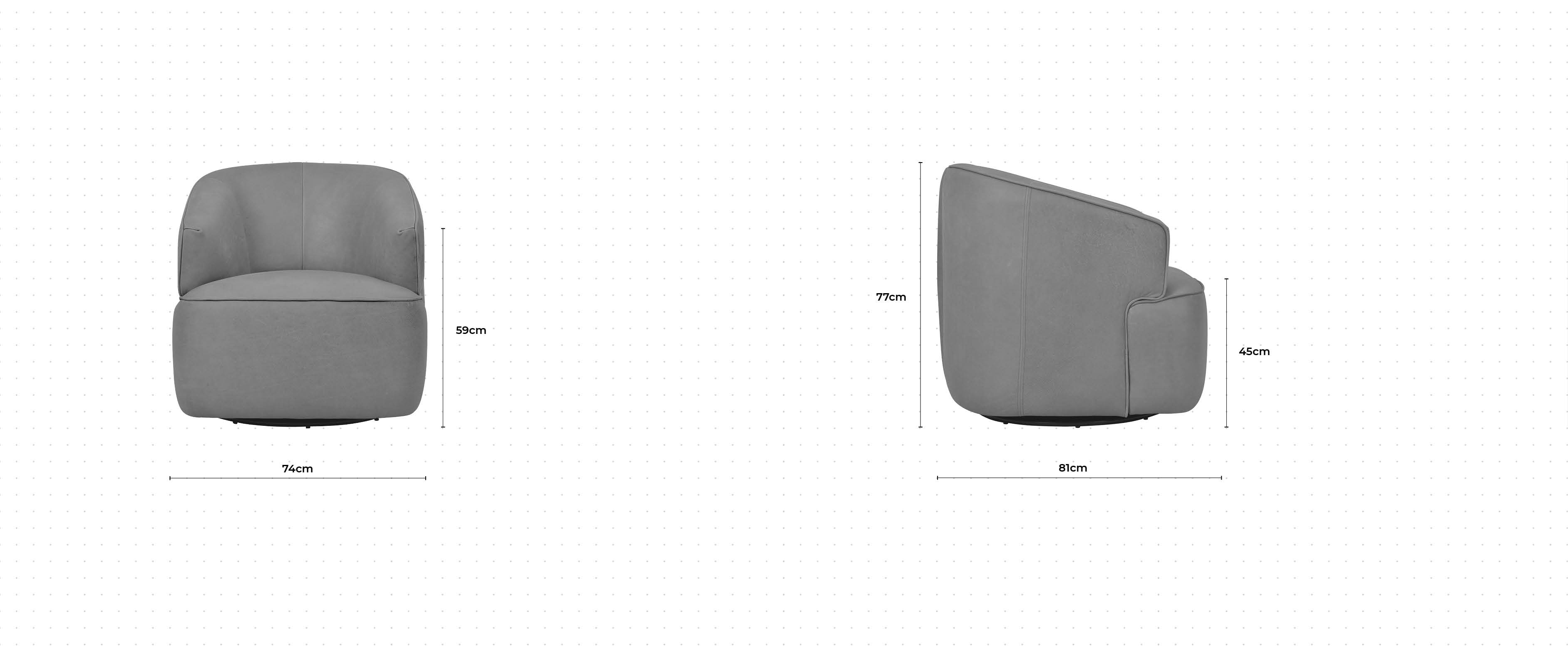 Derby Swivel Armchair dimensions