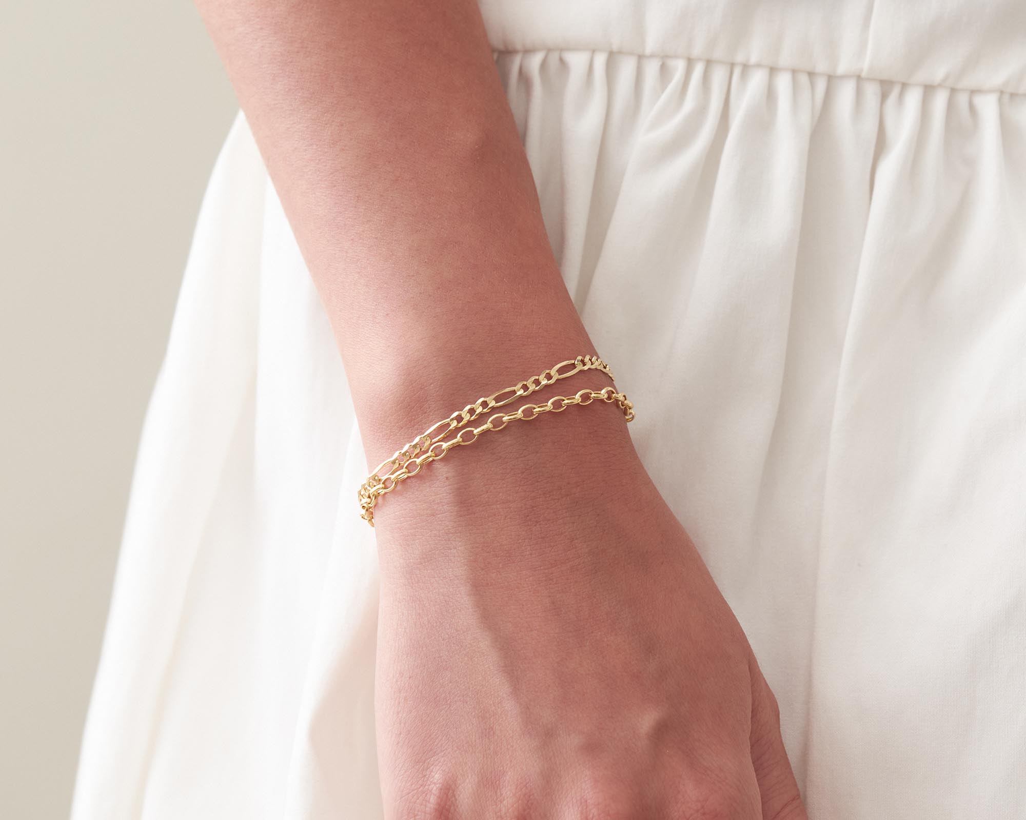 The Figaro 14k Gold Chain Bracelet | Holden