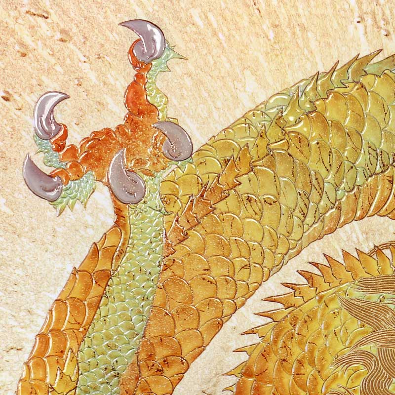 エンボスリトグラフ_黄金の龍_詳細