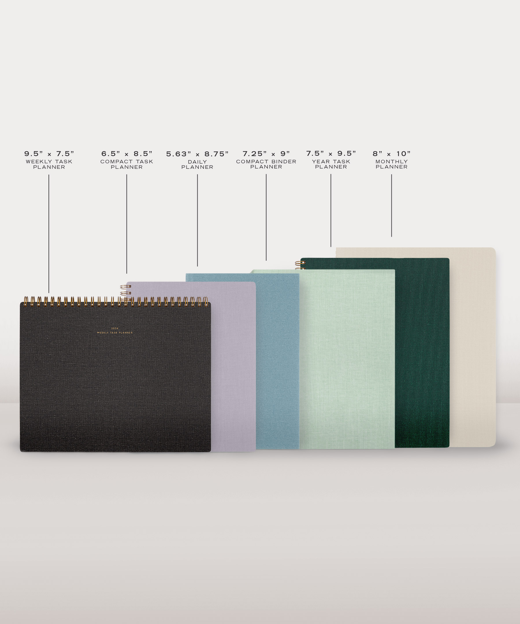 2024 Weekly Planner: Charcoal Bookcloth