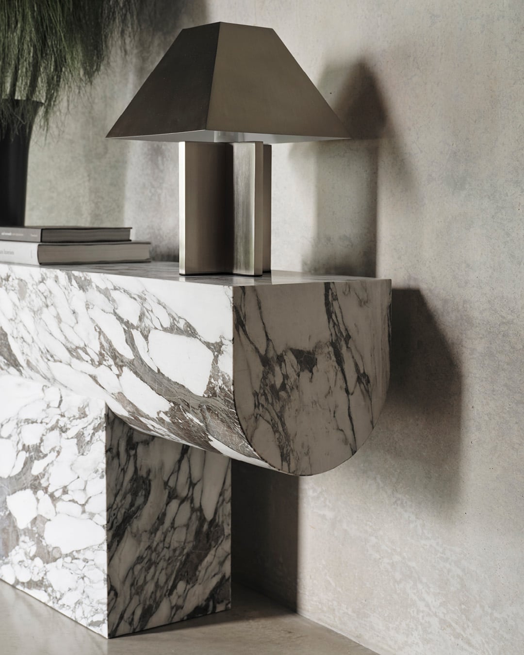 Zaha Brushed Steel Lamp