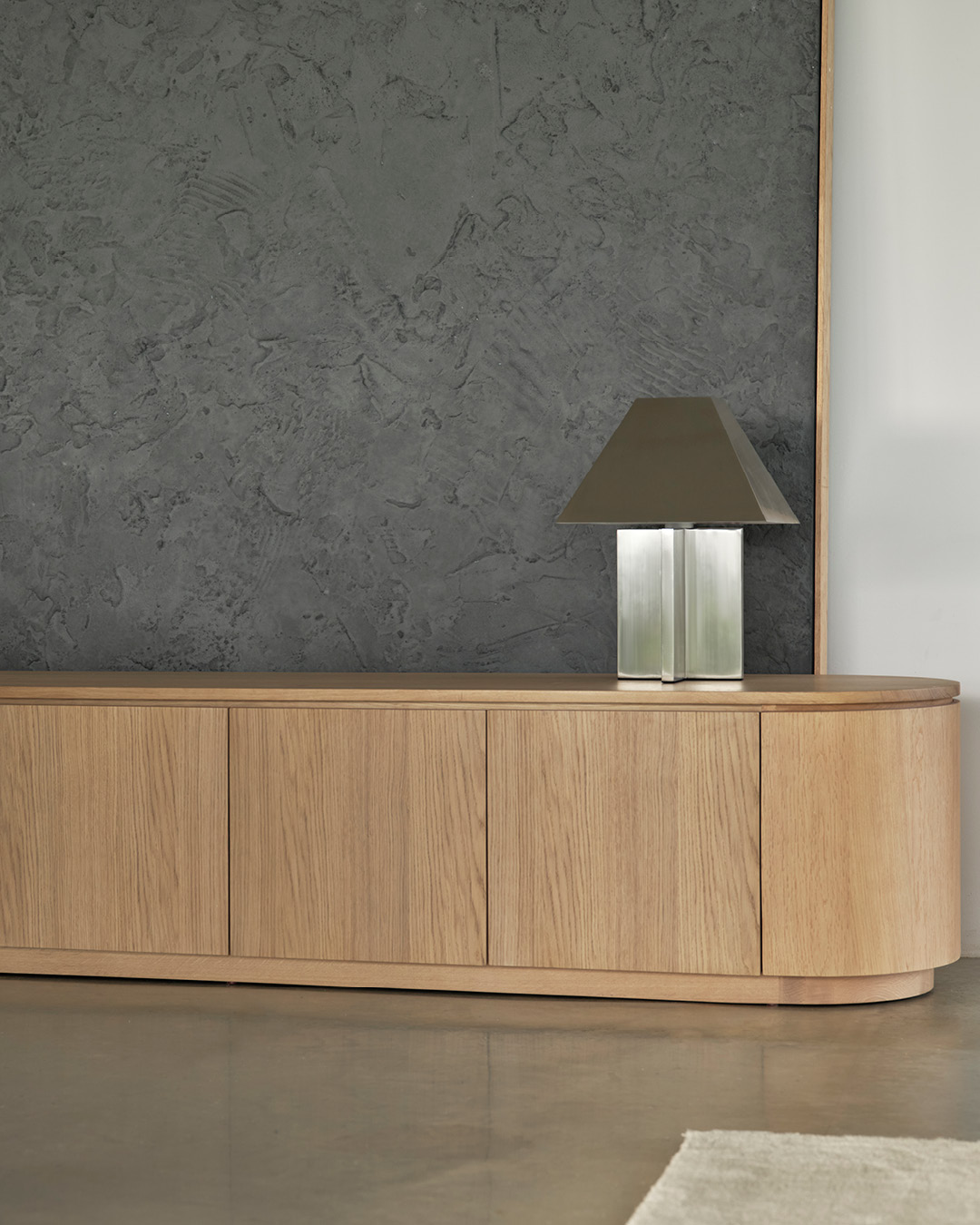 Zaha Brushed Steel Lamp