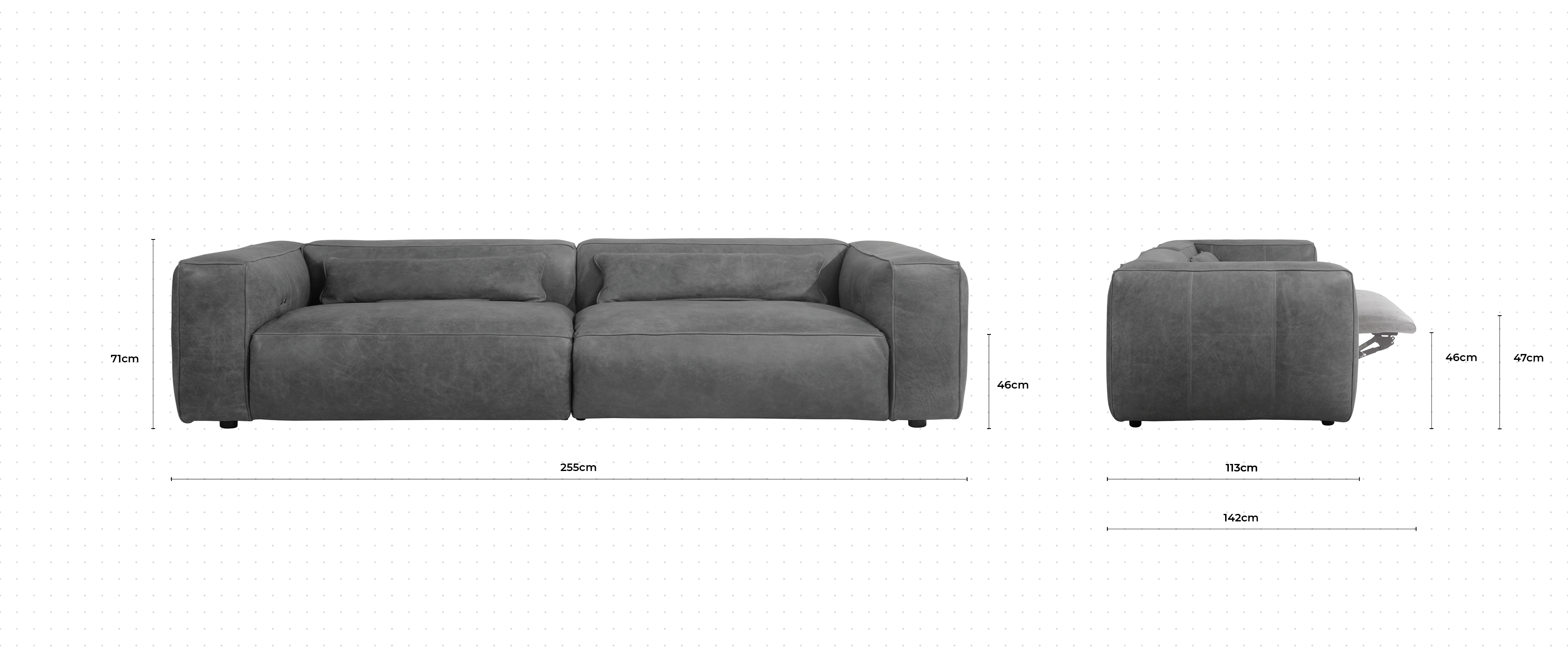 Ford 3 Seater Sofa dimensions