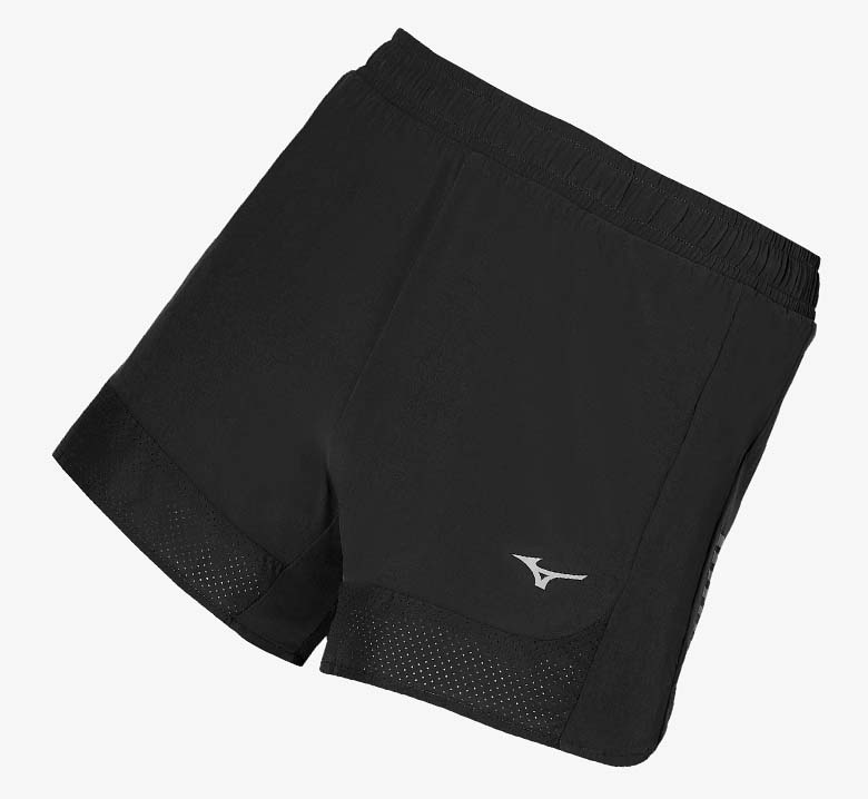 Black Sports Running Gym Mizuno Mens Aero 4.5" Shorts Pants Trousers Bottoms 