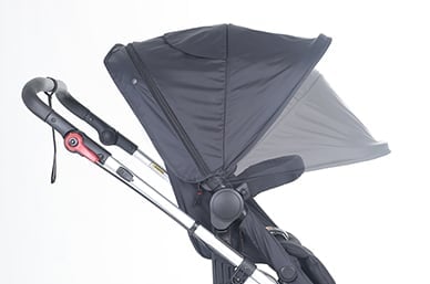 excellent UPF50+ sun hood protection, with extendable sun canopy for additional protection