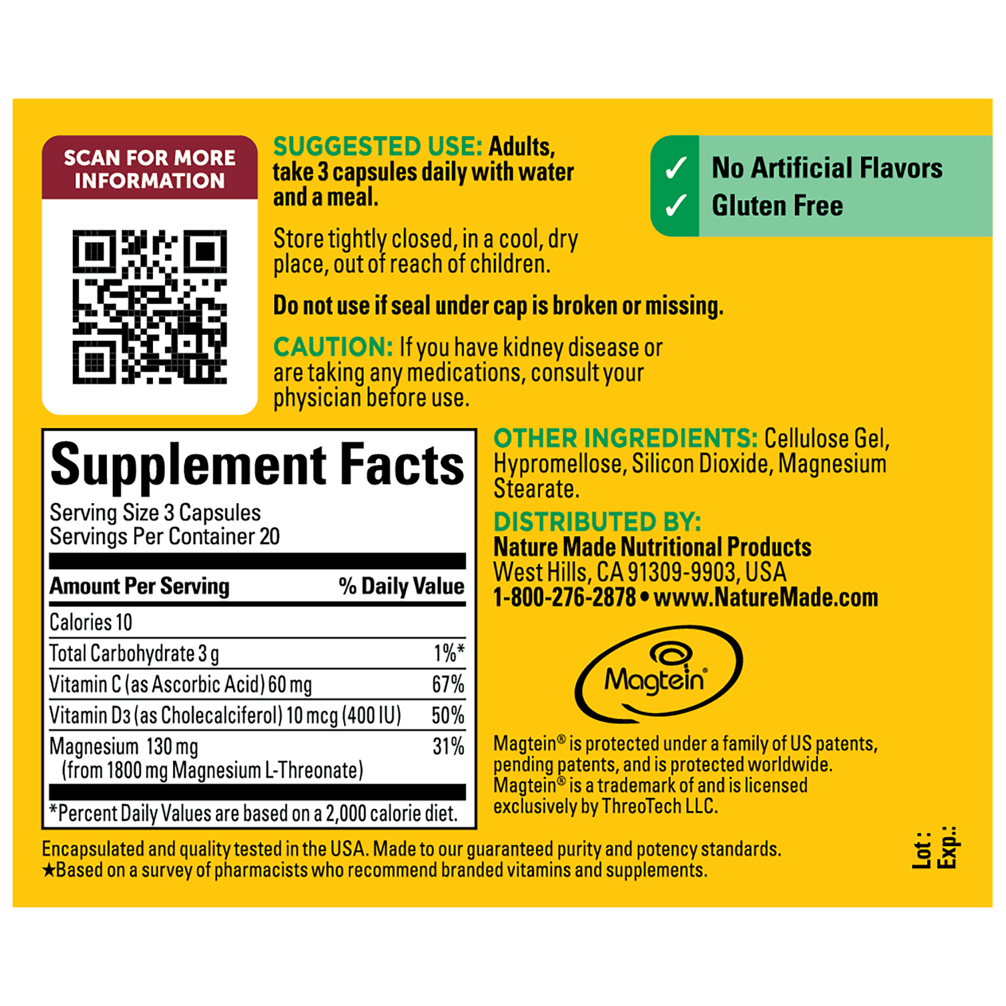 Back supplemental facts panel