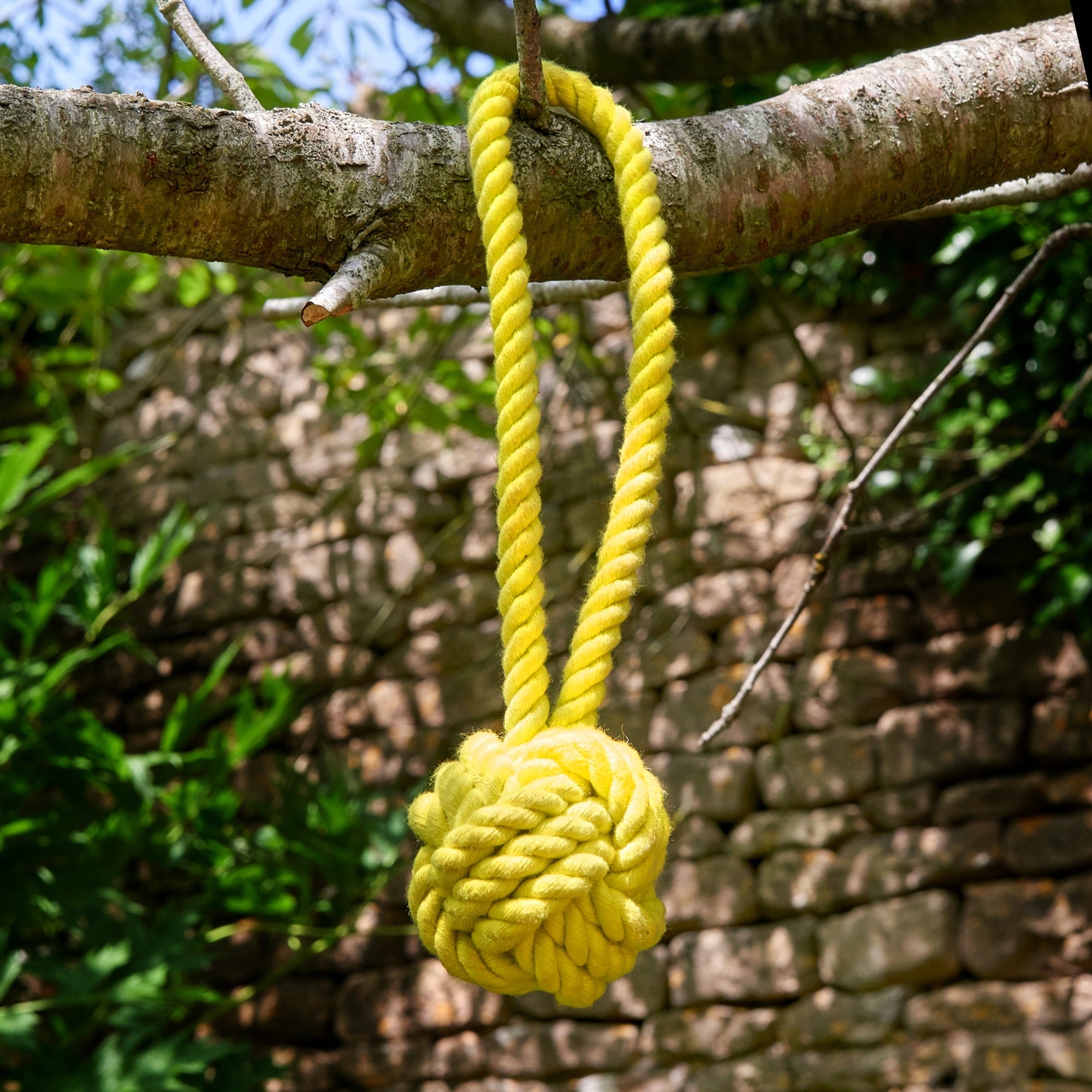Small Ball Rope Sustainable Rope Ball | Eco Toy for Dogs – Green and Wilds - Retail