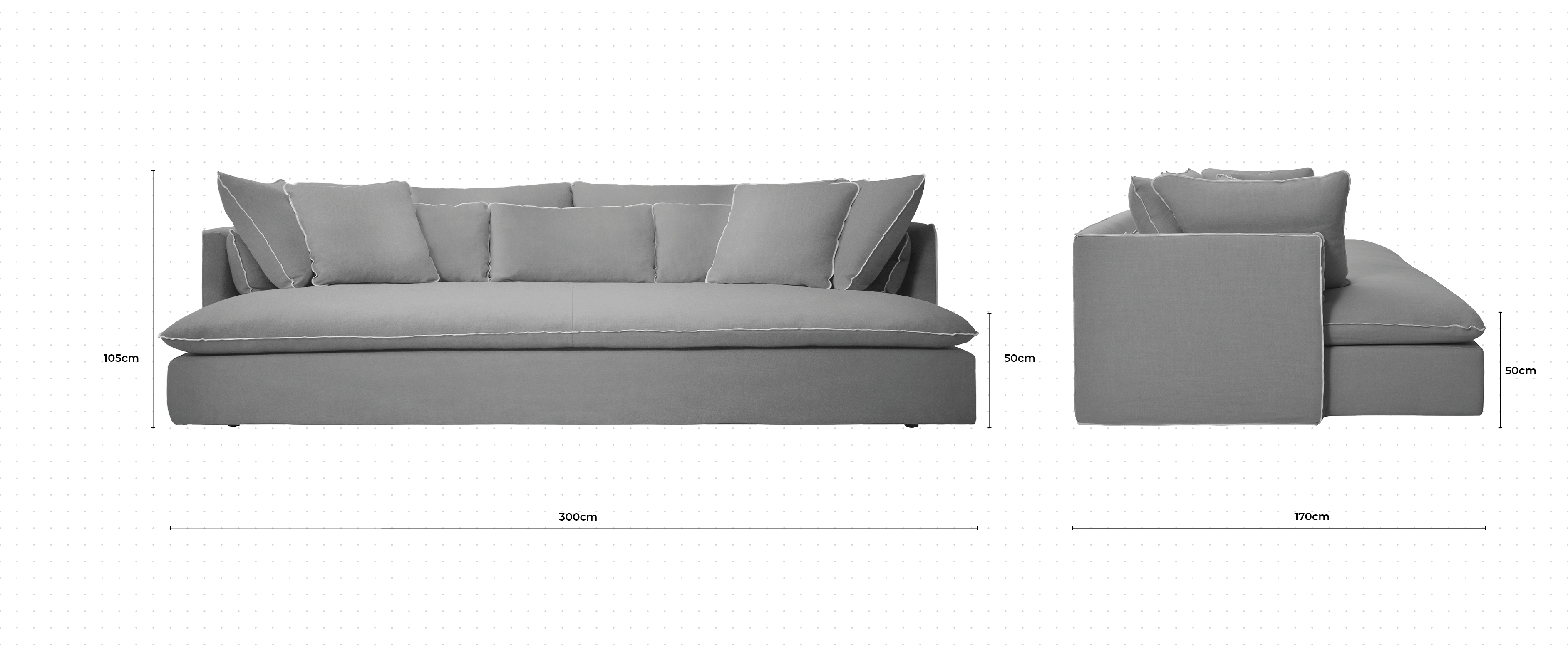 Gulliver 4 Seater Sofa dimensions