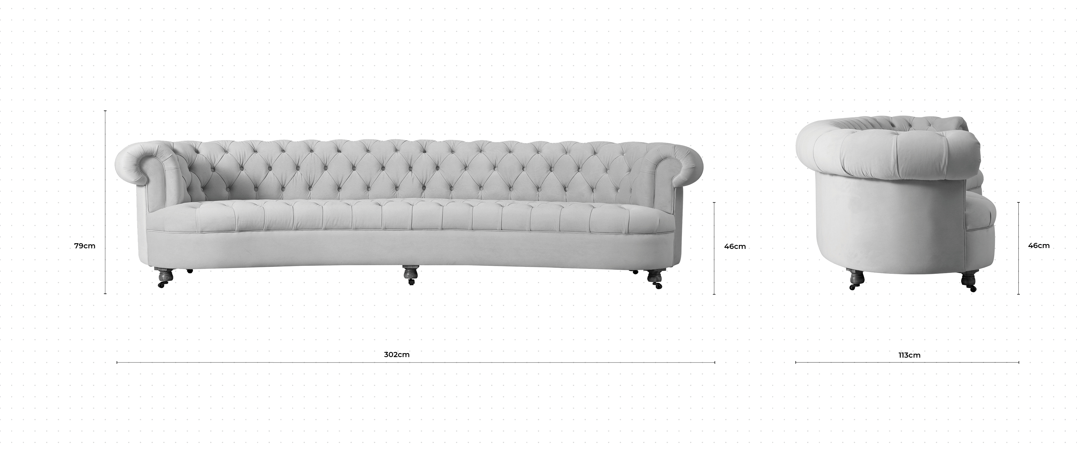 Leicester 4 Seater Sofa dimensions