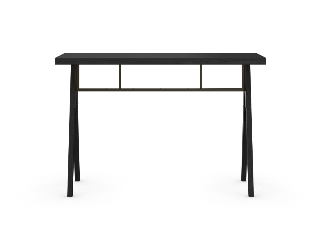 Coquo modular kitchen island in black stained oak with Fenix countertop.