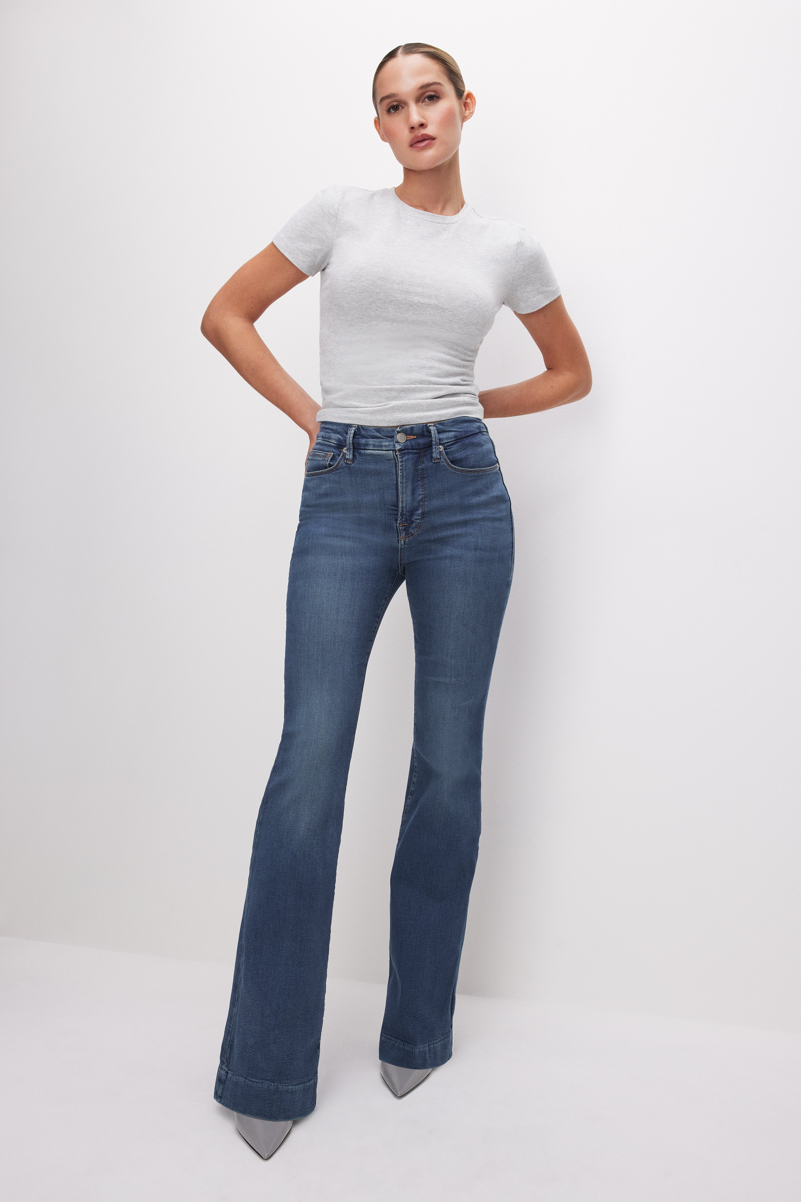 Styled with GOOD LEGS FLARE JEANS | BLUE004