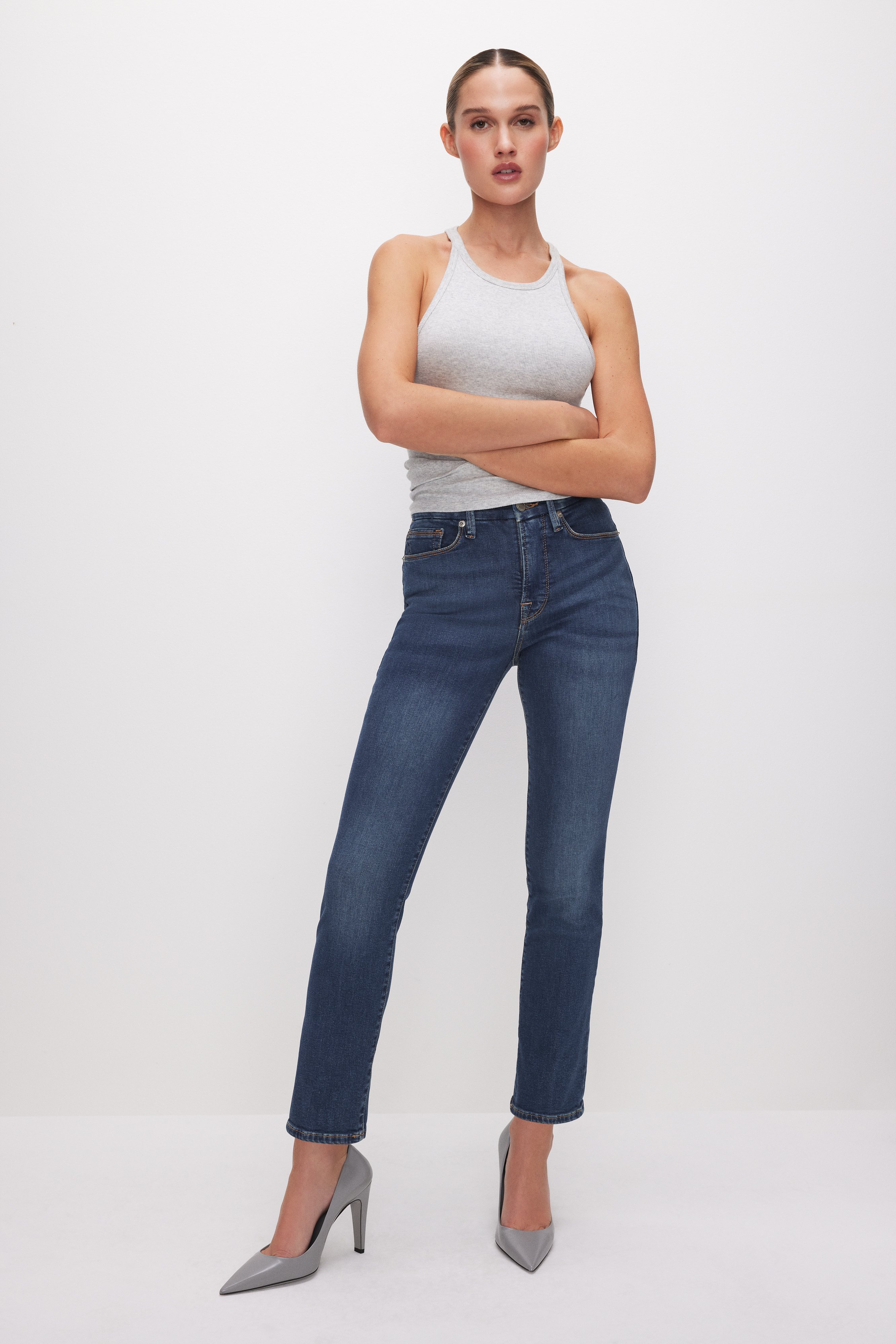 Styled with GOOD LEGS STRAIGHT JEANS | BLUE004