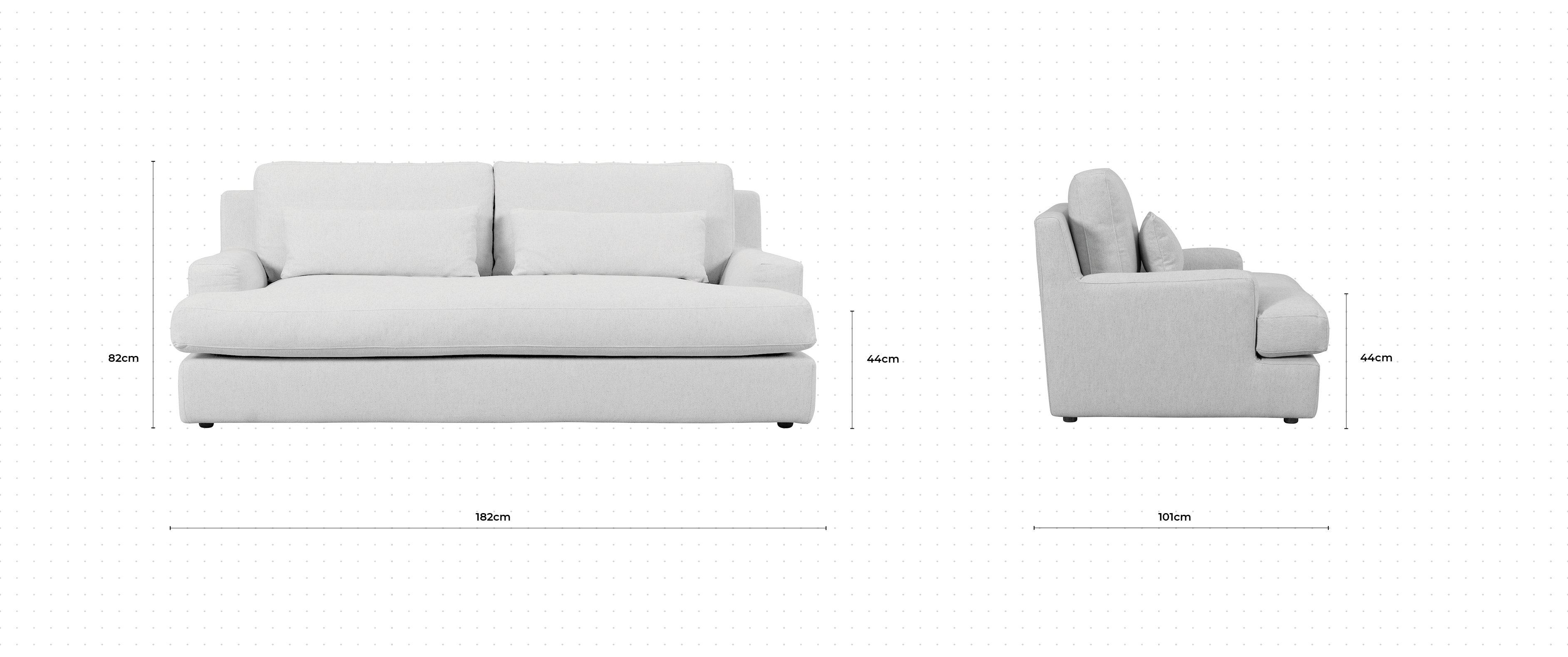 Panama 2 Seater Sofa dimensions