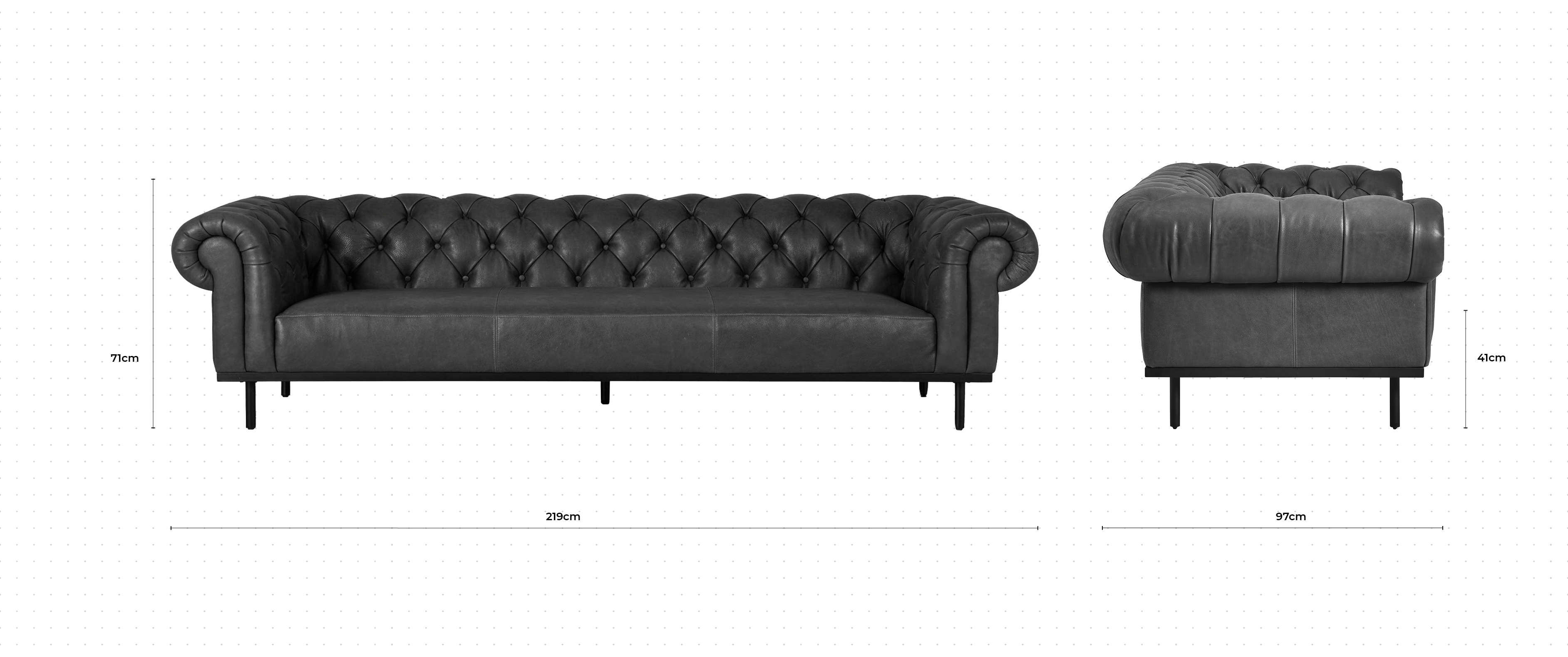 Parfait 3 Seater Sofa dimensions