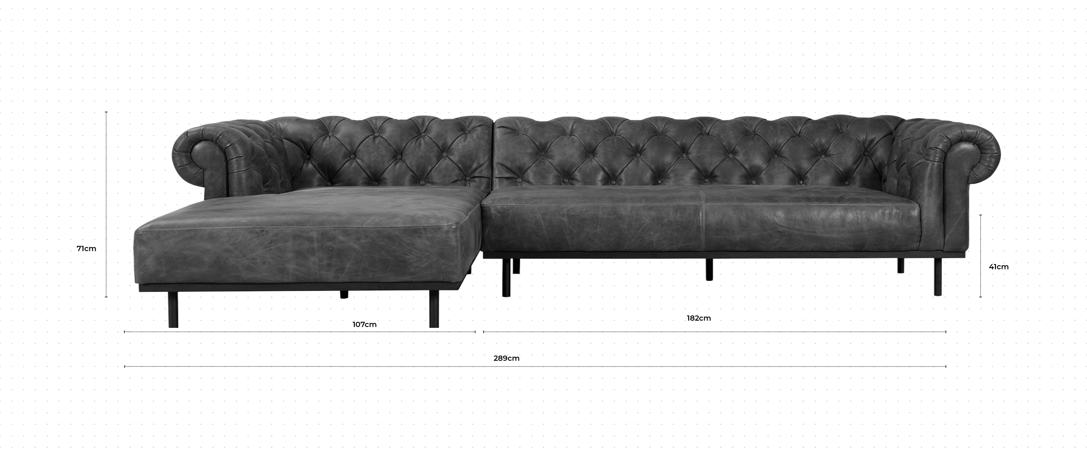Parfait Large Chaise Sofa LHF dimensions