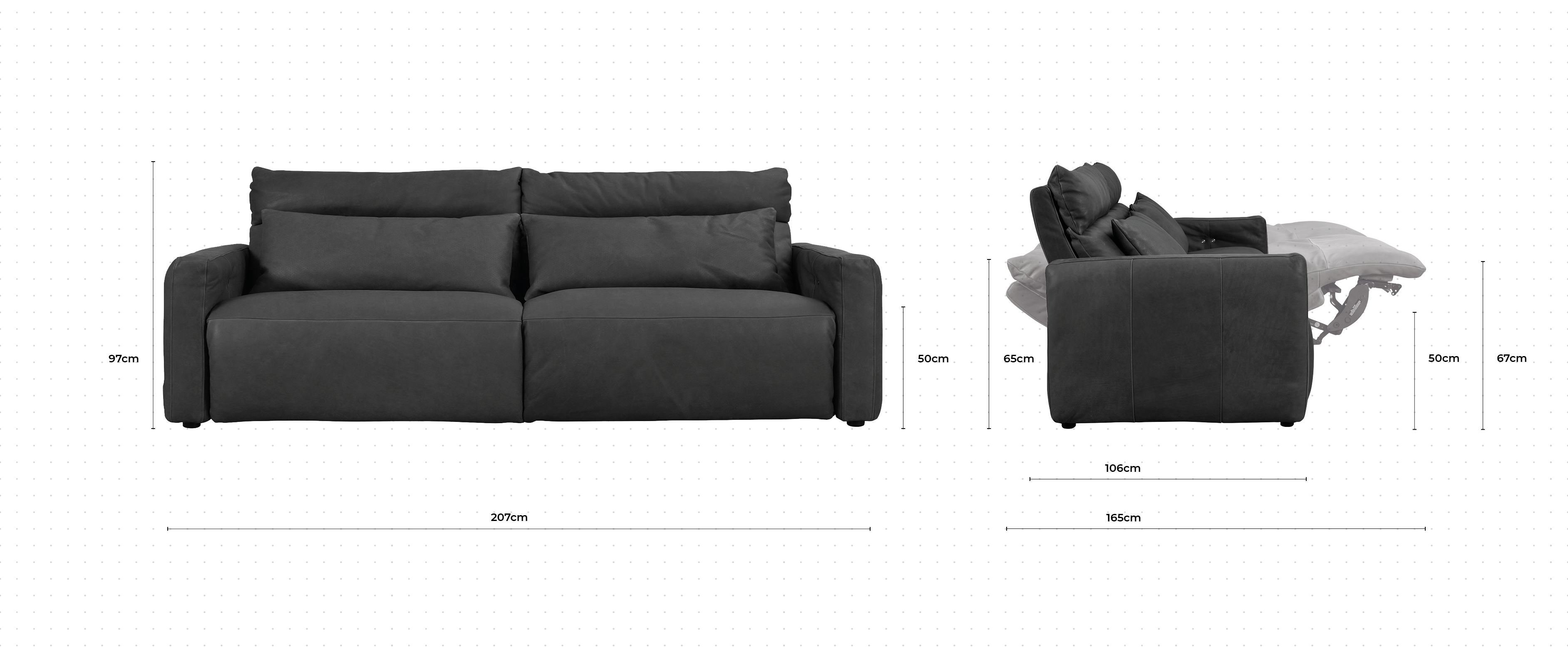 Ridley 3 Seater Sofa dimensions