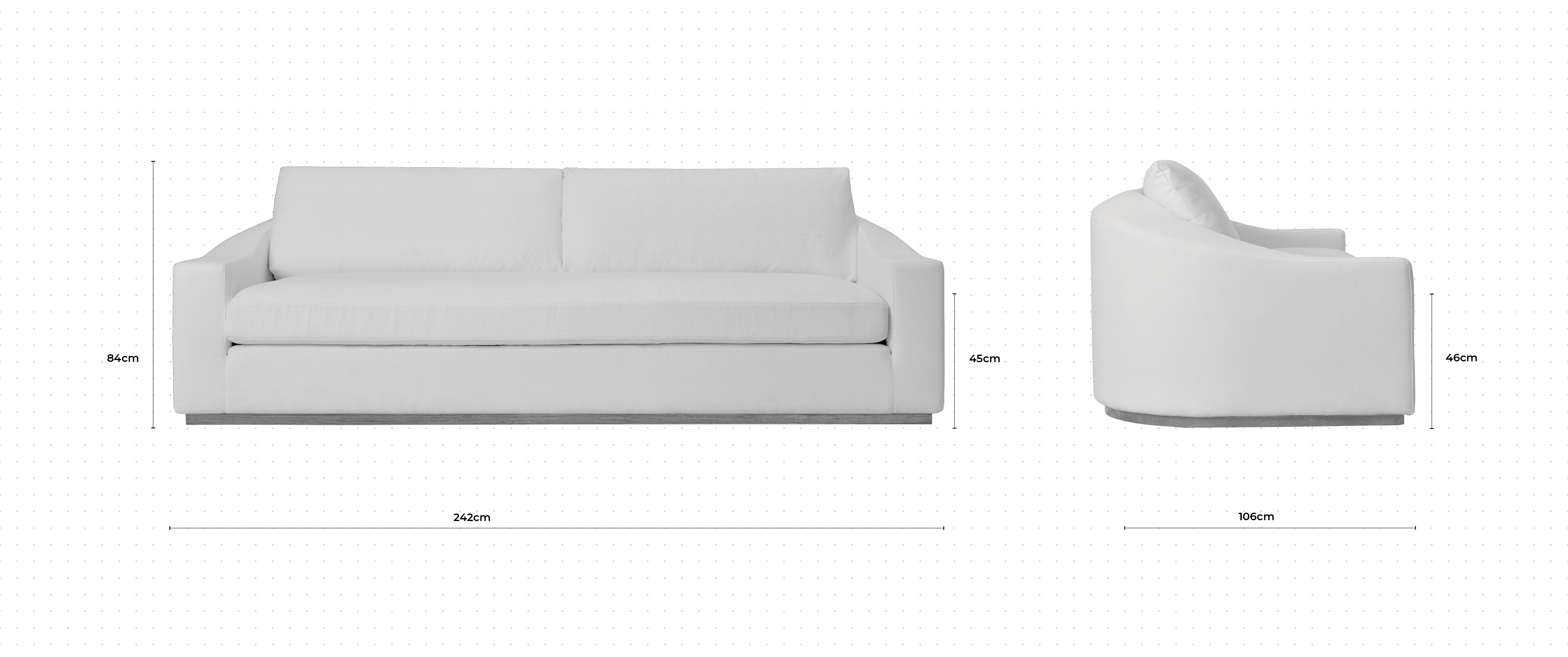 Ria 3 Seater Sofa dimensions