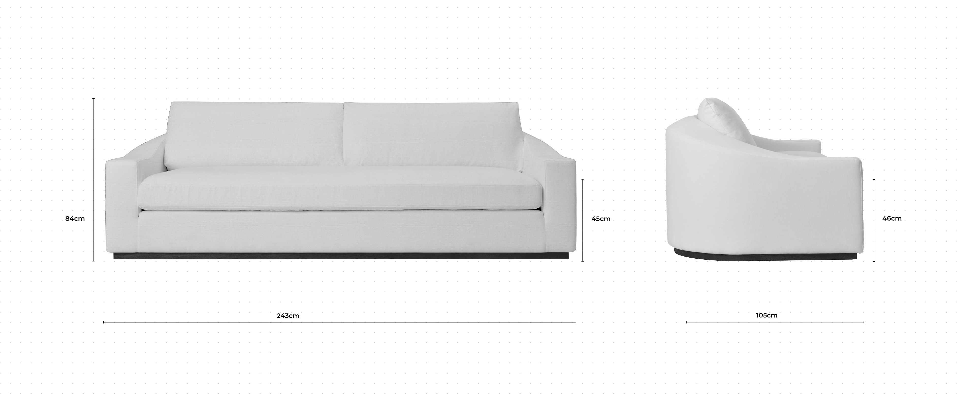 Ria 3 Seater Sofa dimensions