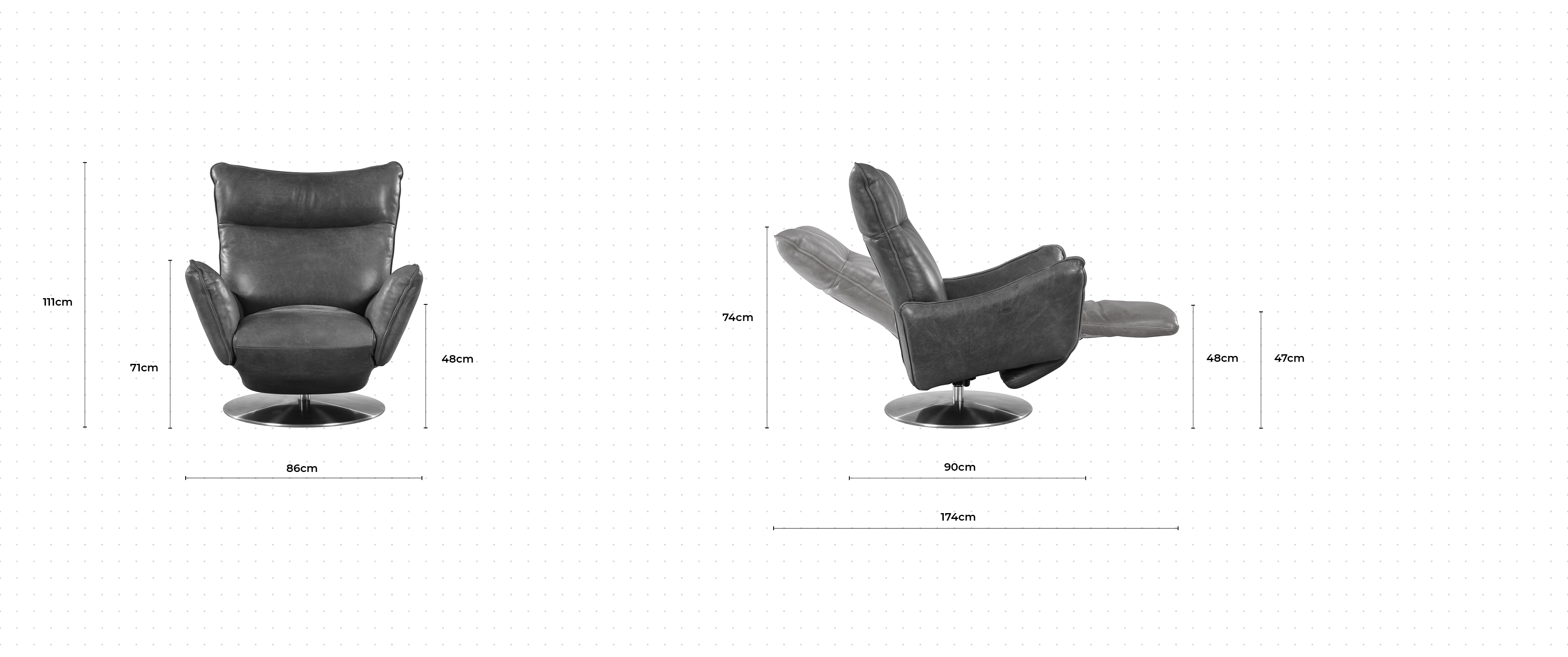 Ritchie Swivel Armchair dimensions