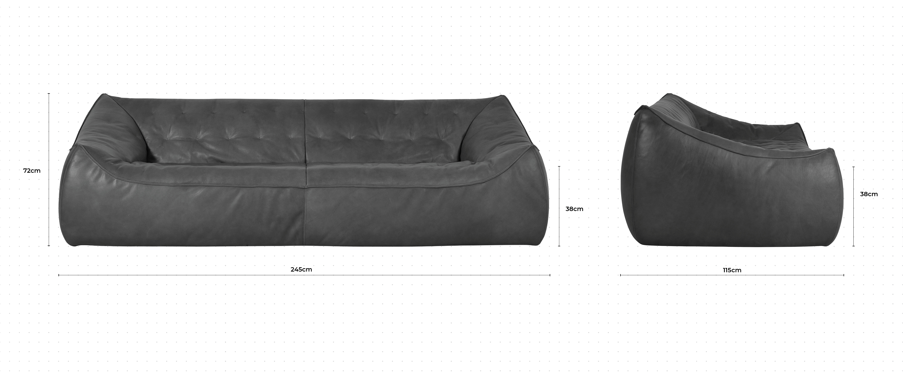 Torte 3 Seater Sofa dimensions
