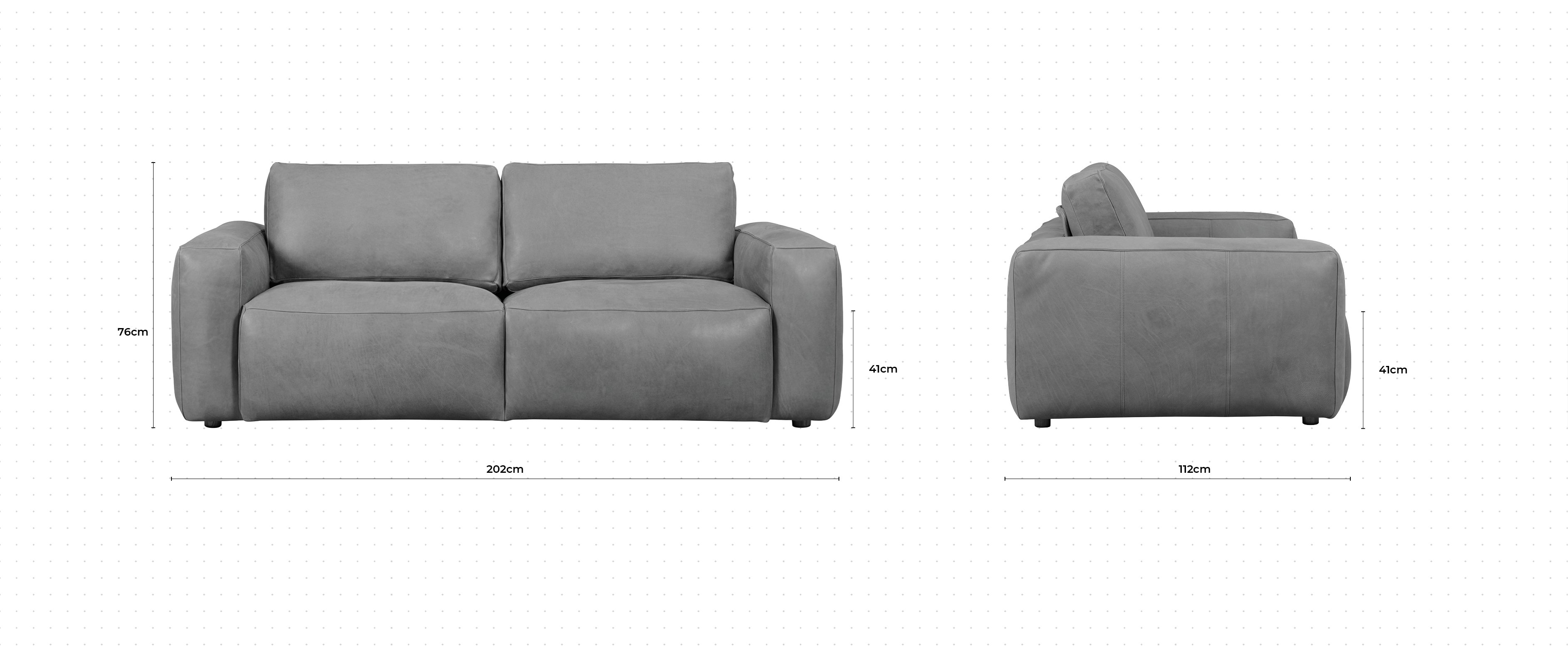 Truffle 2 Seater Sofa dimensions