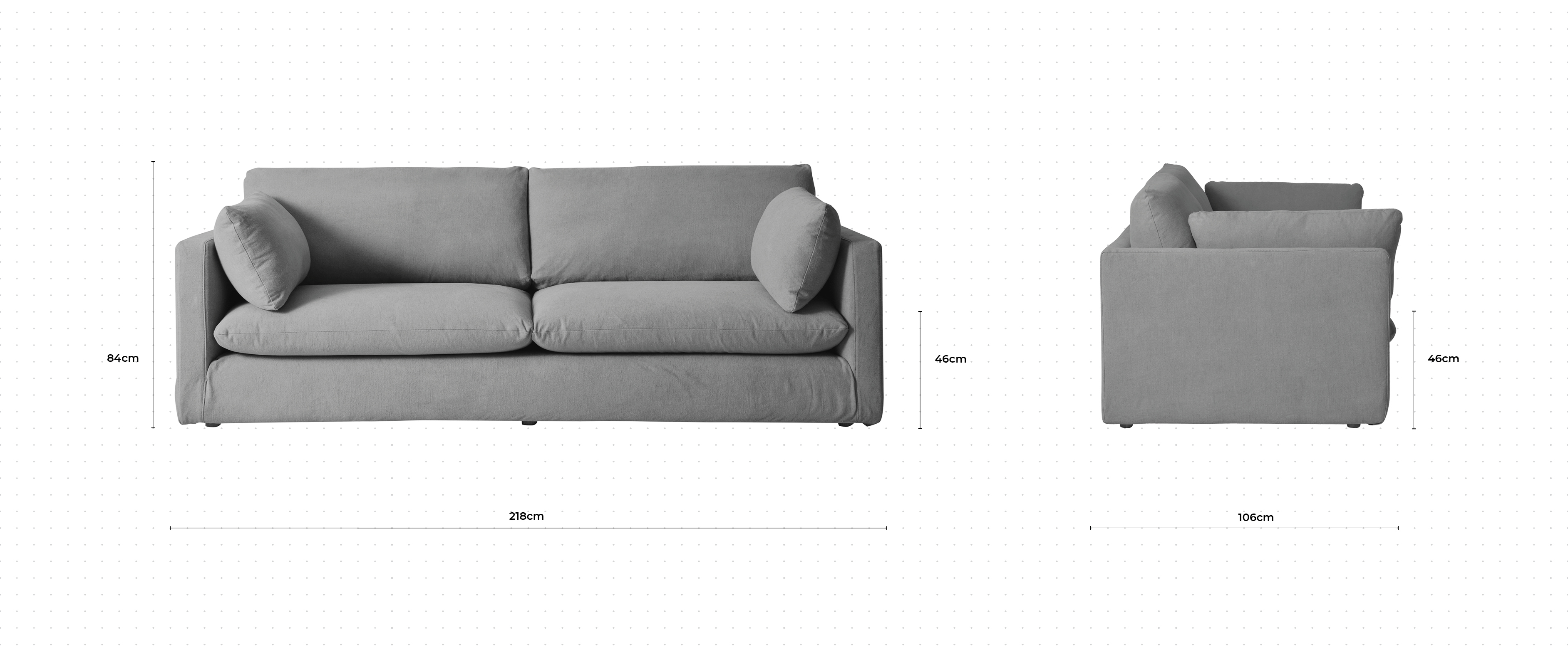 La Jola 3 Seater Sofa dimensions