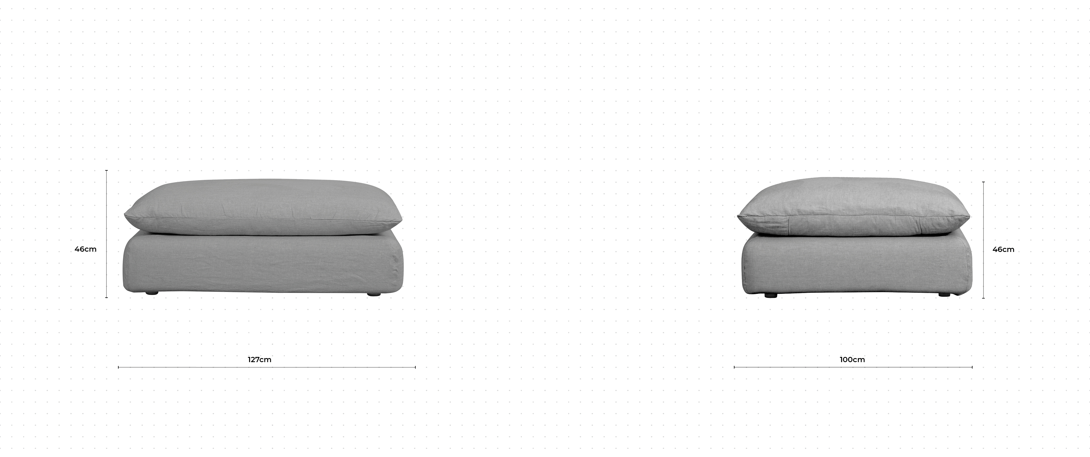 La Jola Footstool dimensions