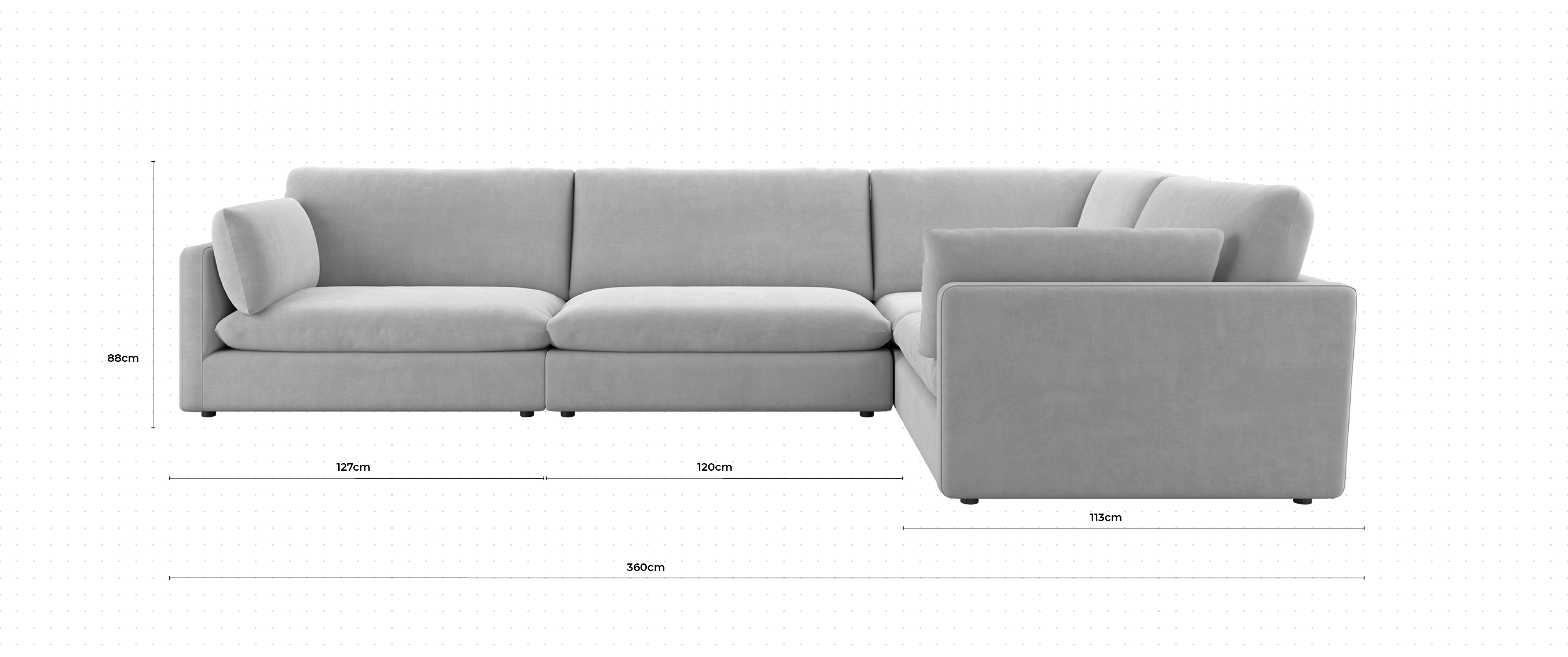 La Jola Corner Sofa RHF dimensions
