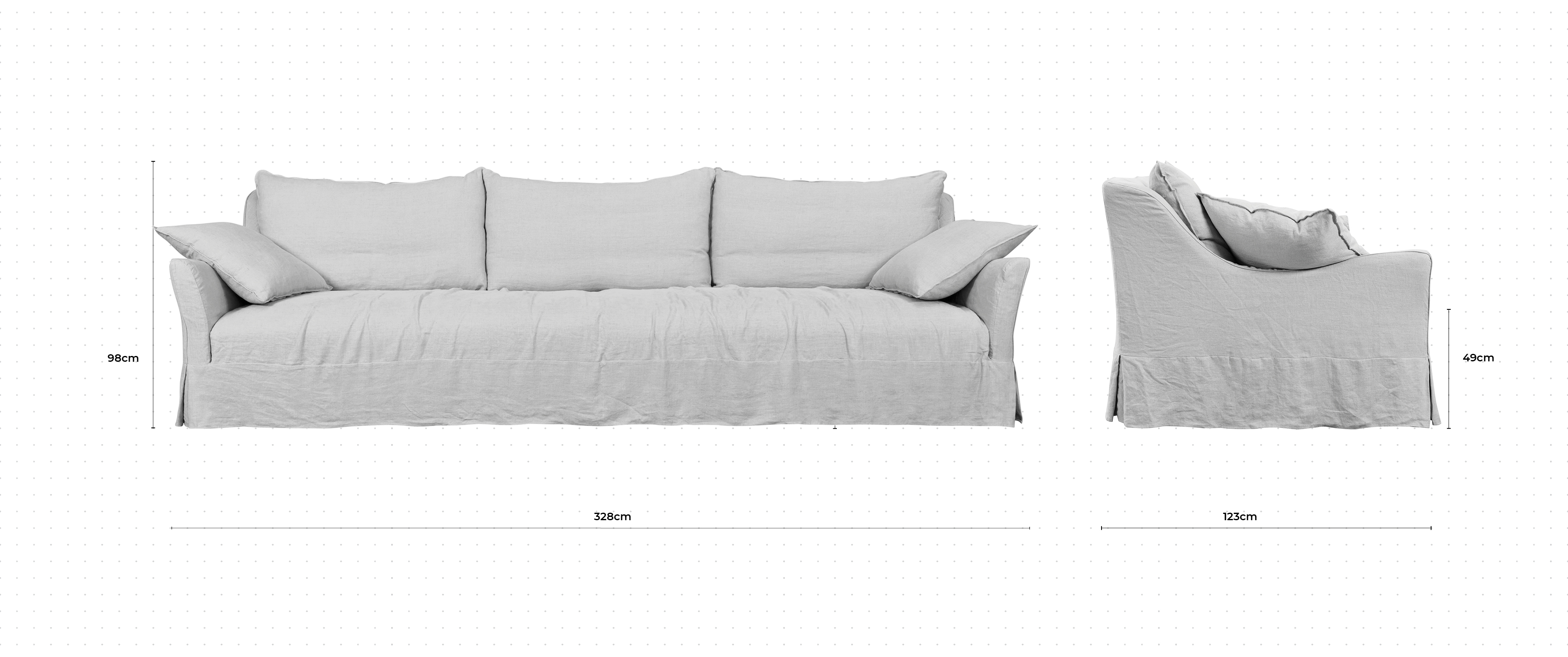 Santa Fe 4 Seater Sofa dimensions