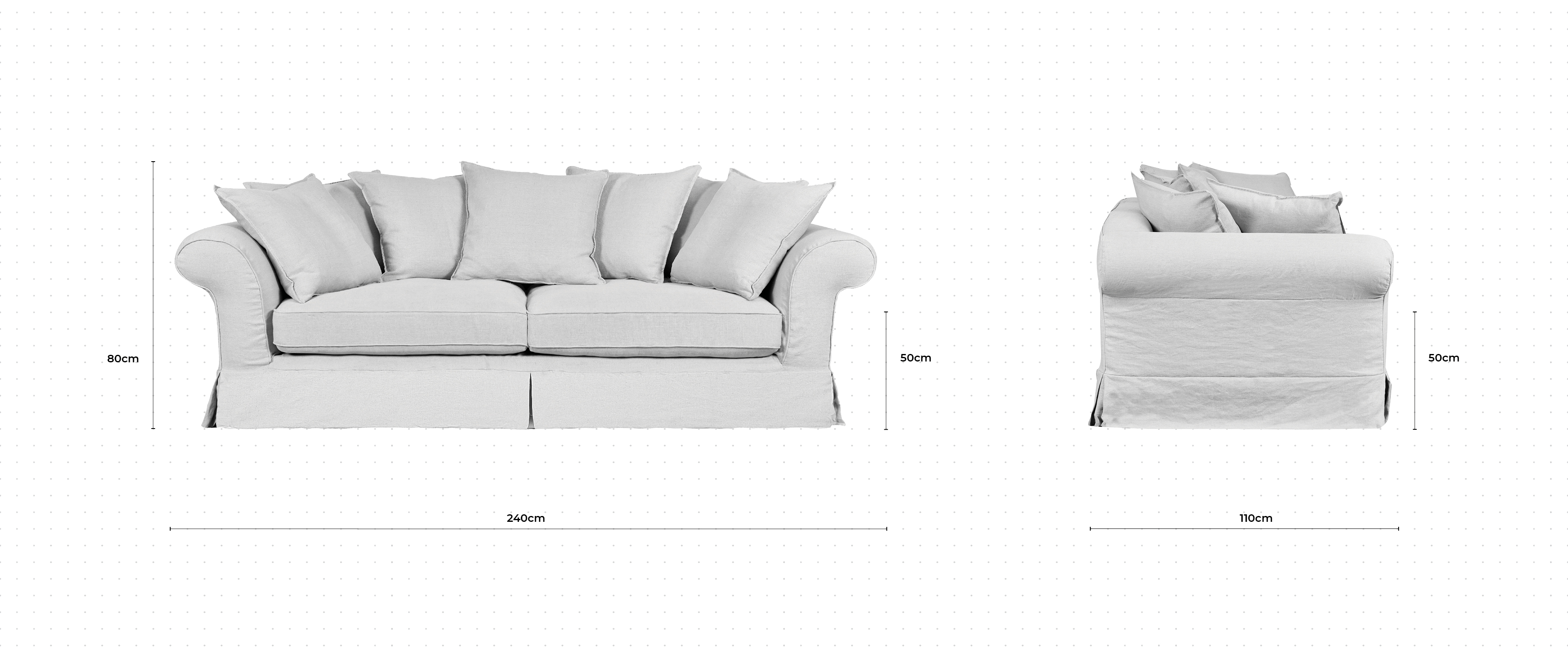 Dune 3 Seater Sofa dimensions