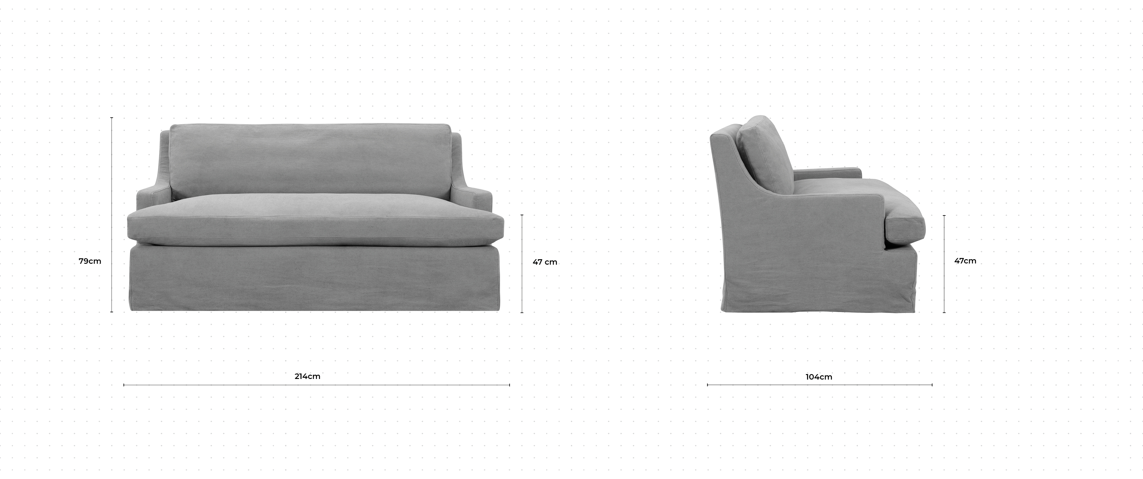 Isle 2 Seater Sofa dimensions