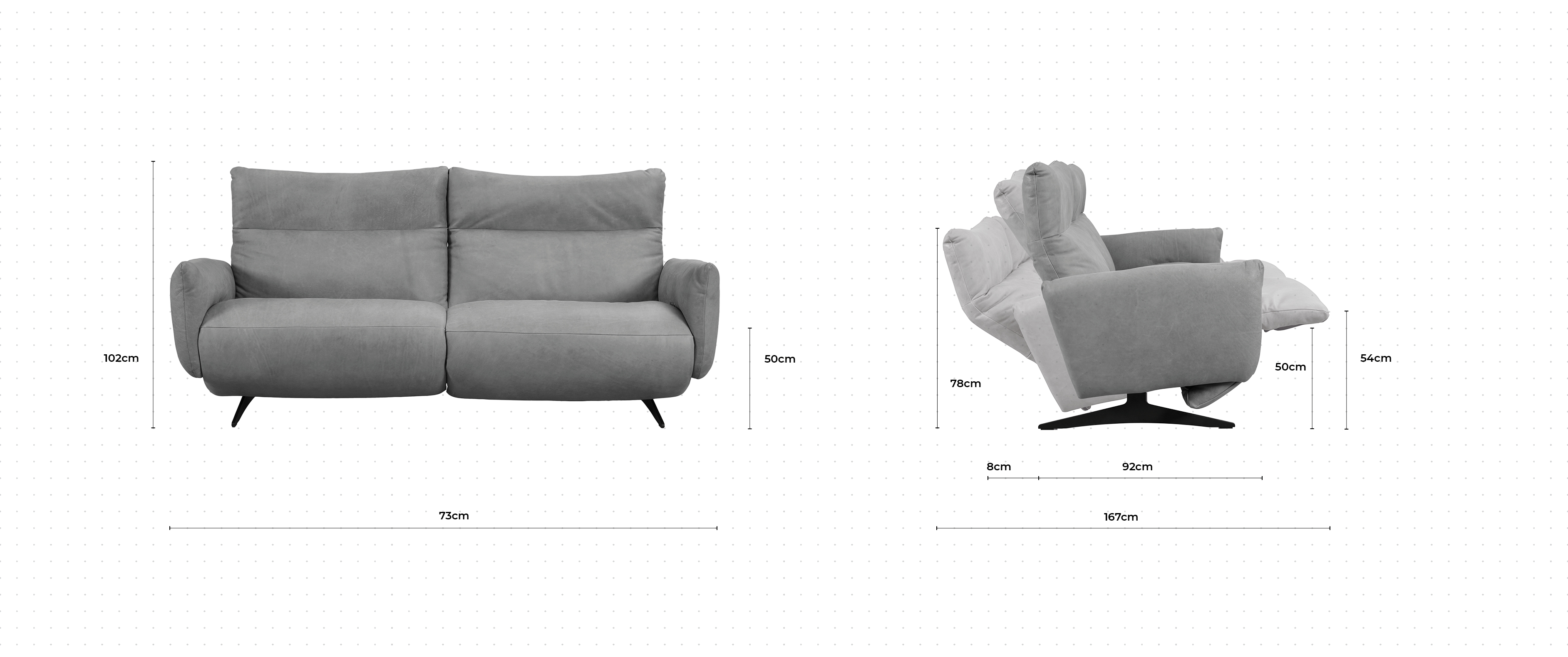 Lynch 3 Seater Sofa dimensions