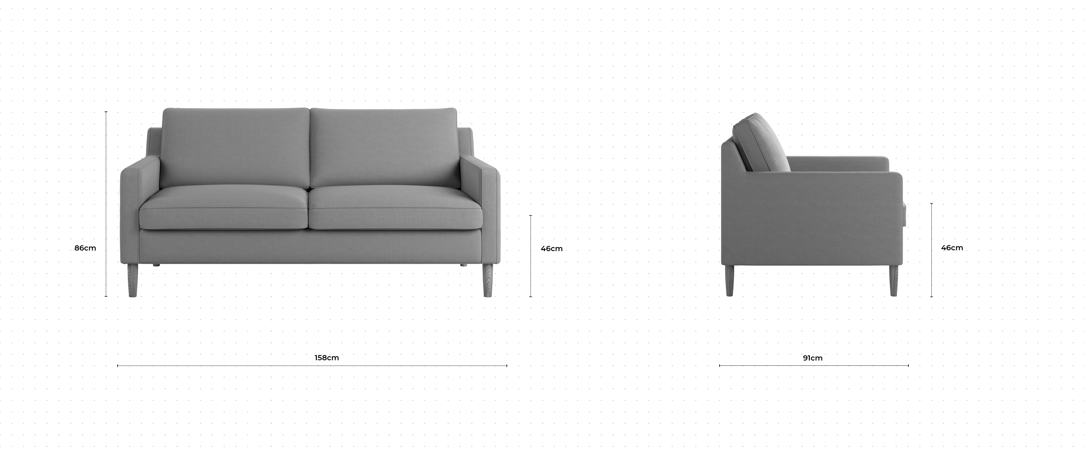 Morley 2 Seater Sofa dimensions