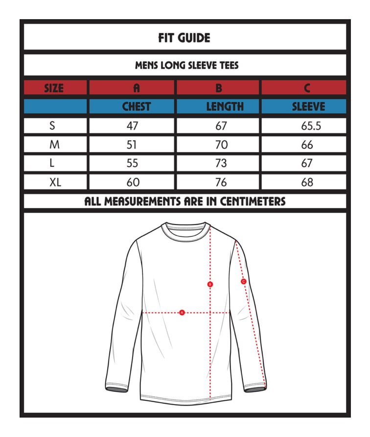 Tee size guide