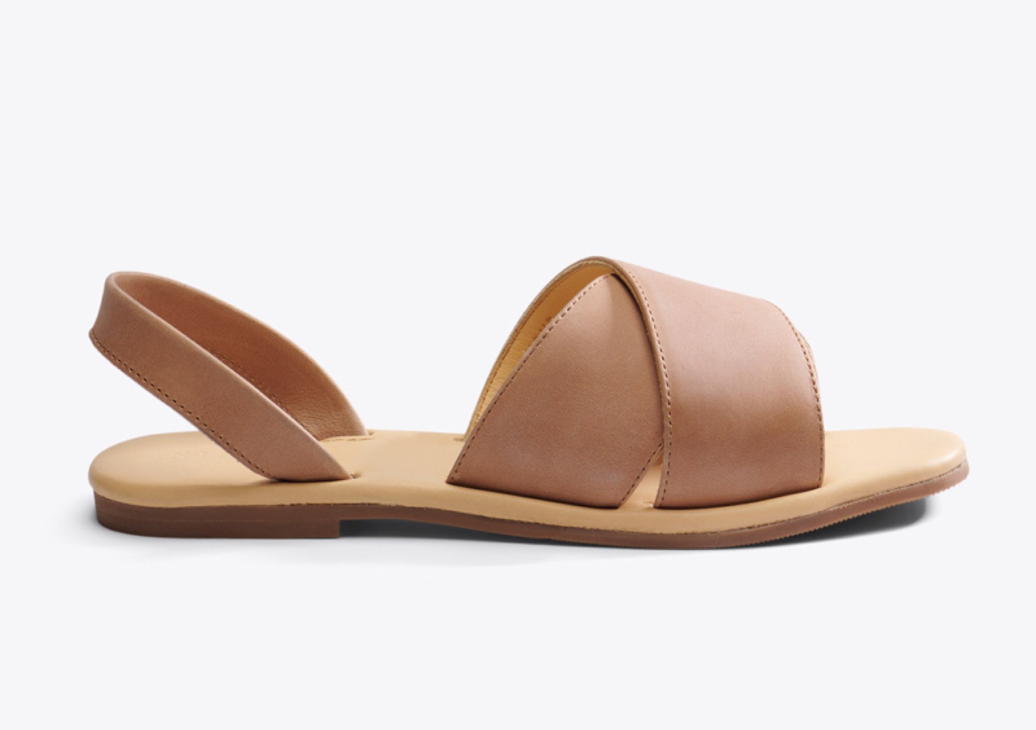 Nisolo All-Day Cross Strap Sandal Almond - Every Nisolo product is built on the foundation of comfort, function, and design. 
