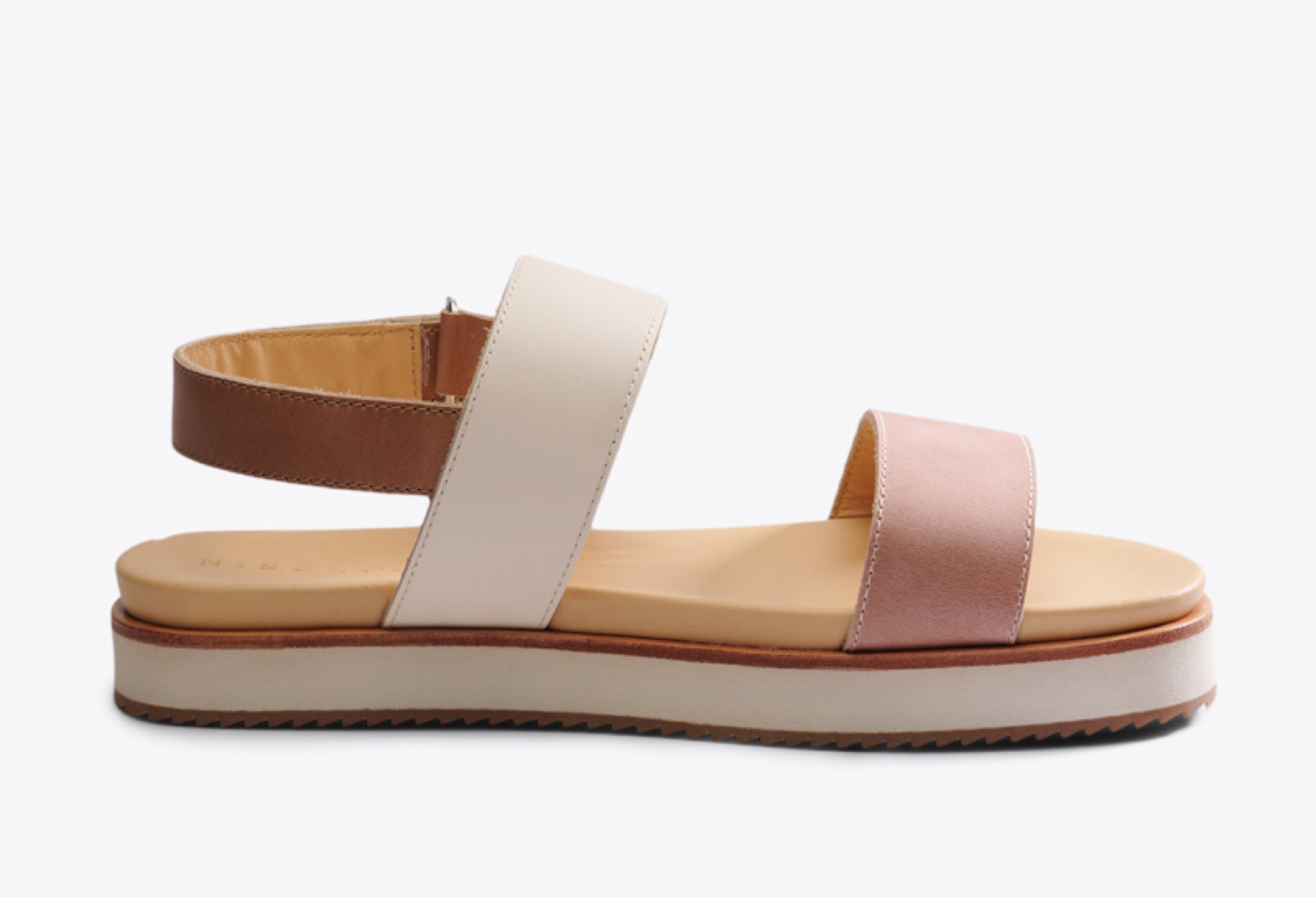 Nisolo Go-To Flatform Sandal Desert Rose/Bone Colorblock - Every Nisolo product is built on the foundation of comfort, function, and design. 