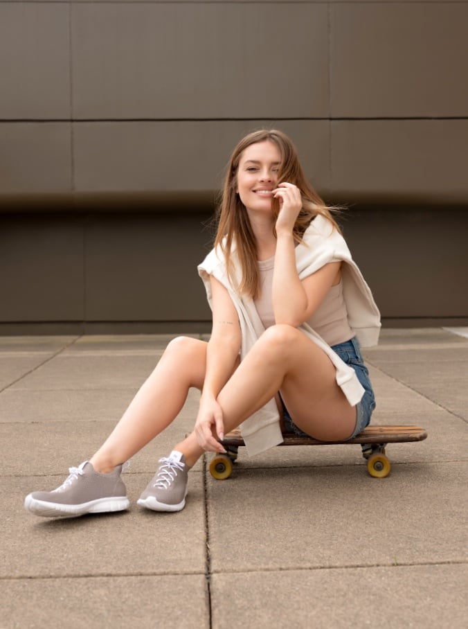 Women's Athleisure Eco-Knit Sneaker Grey