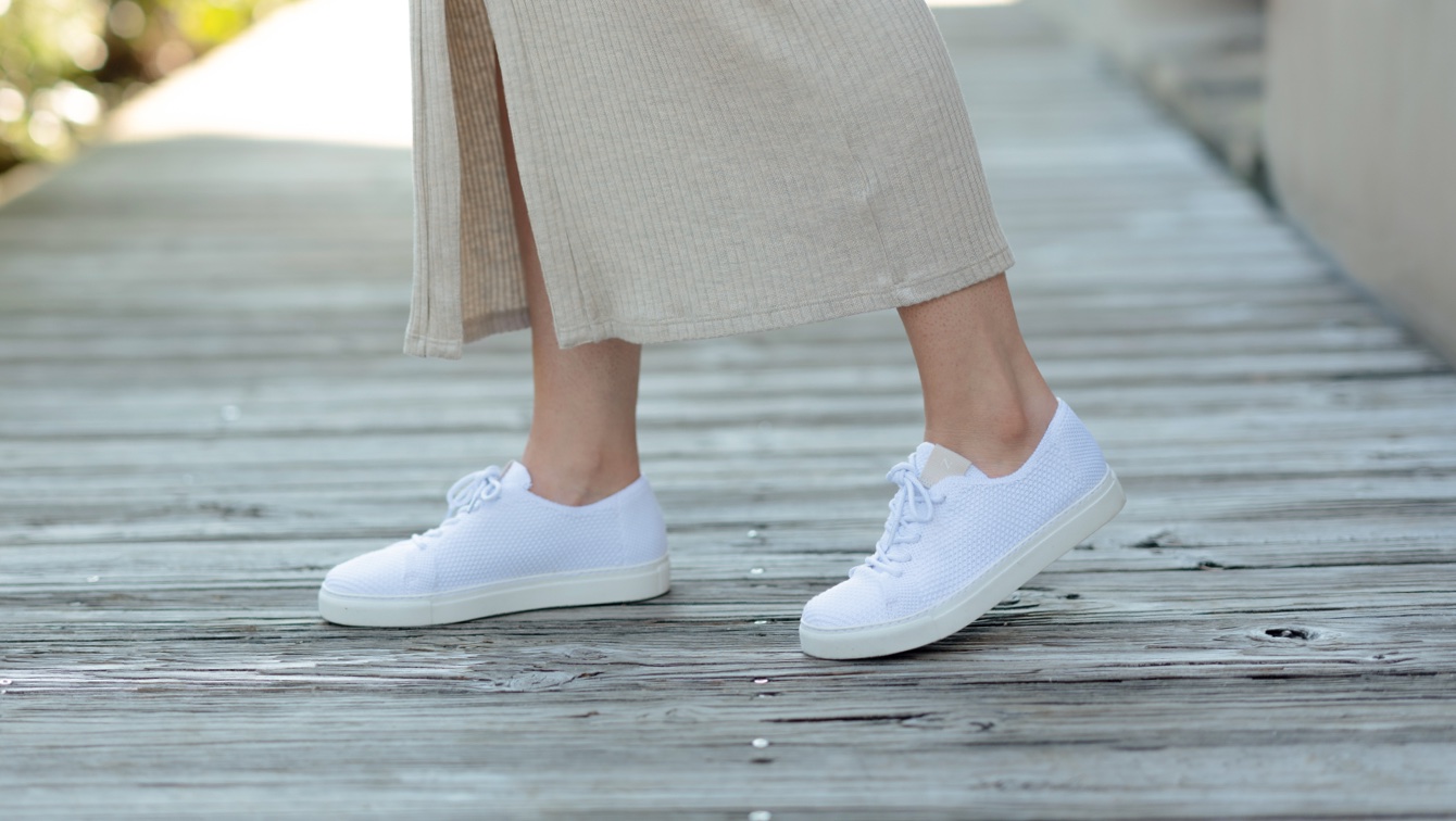 Nisolo Women's Go-To Eco-Knit Sneaker White