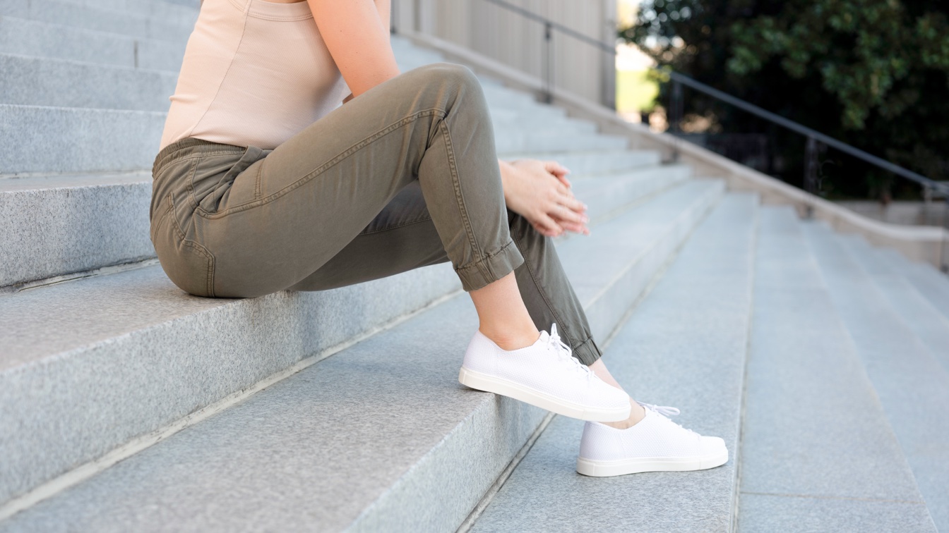 Nisolo Women's Go-To Eco-Knit Sneaker White