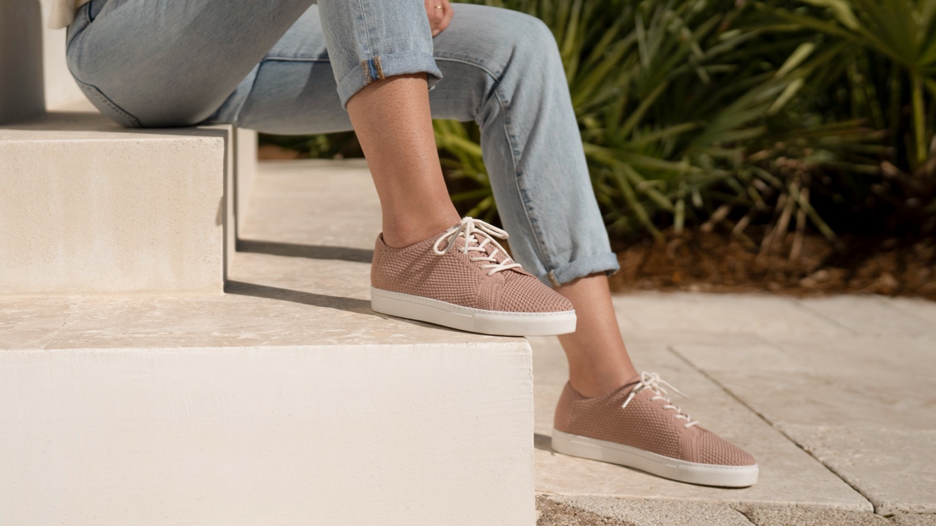 Nisolo Women's Go-To Eco-Knit Sneaker Dusty Rose