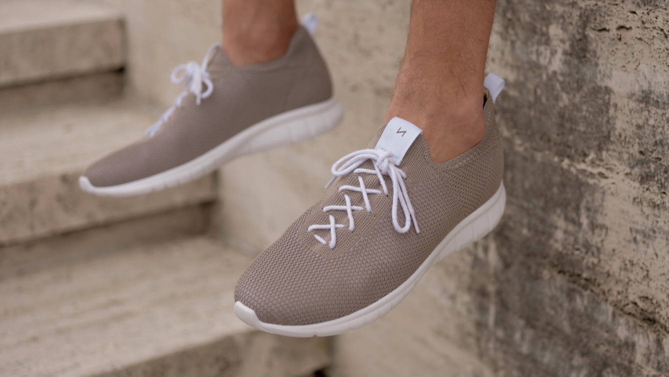 Nisolo Men's All-Day Eco-Knit Sneaker Grey