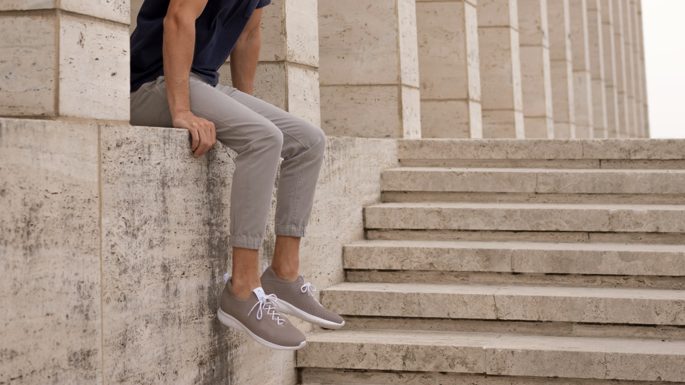 Nisolo Men's All-Day Eco-Knit Sneaker Grey