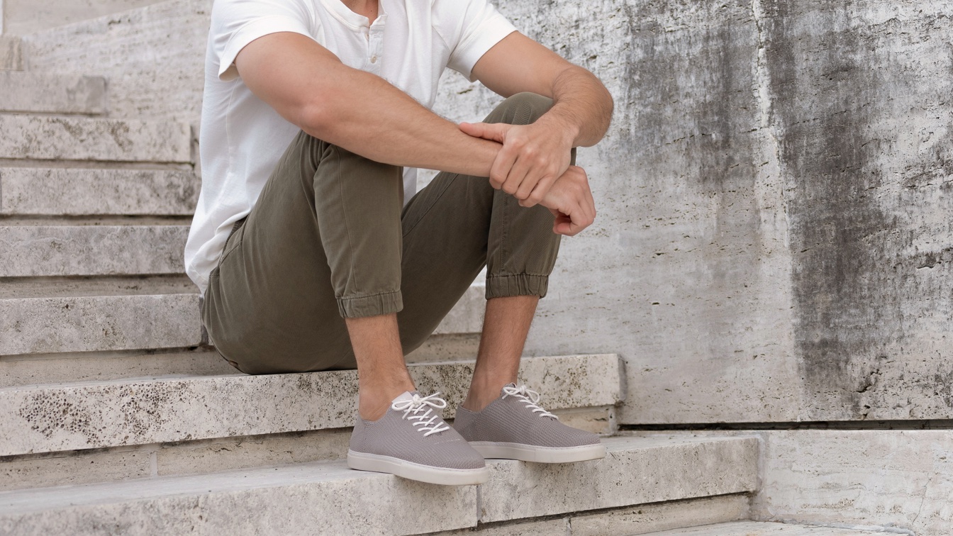 Nisolo Men's 365 Eco-Knit Sneaker Grey