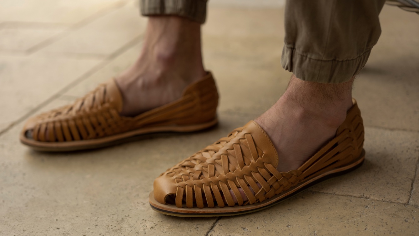 Nisolo Men's Huarache Sandal Saddle Brown