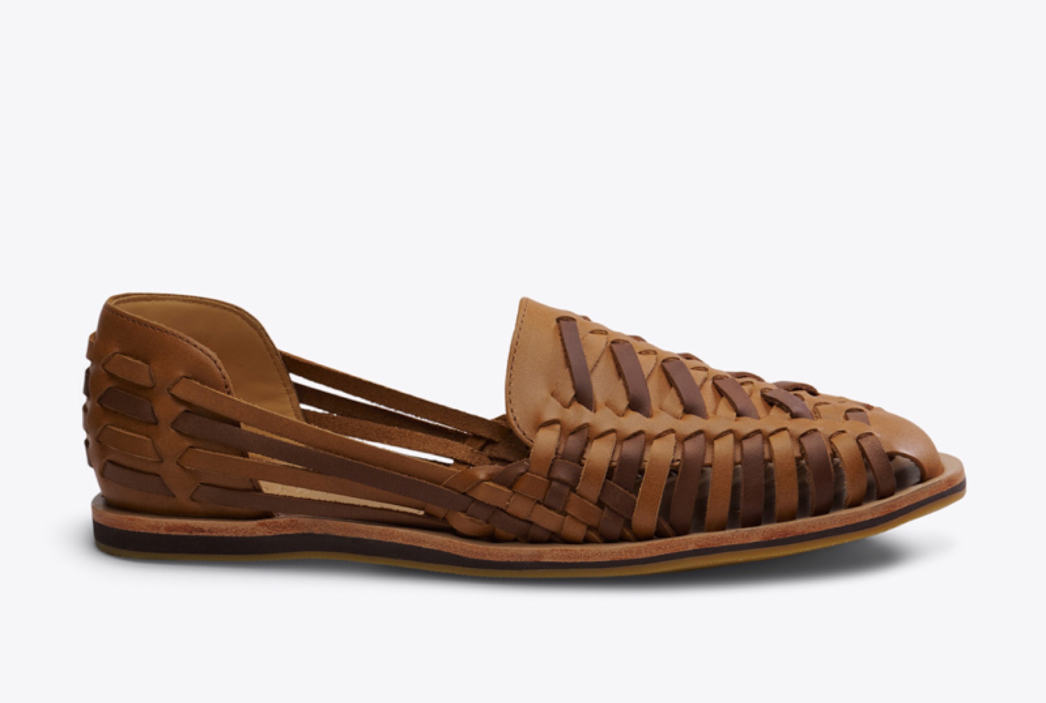 Nisolo Men's Huarache Sandal Saddle Brown/Brown Colorblock