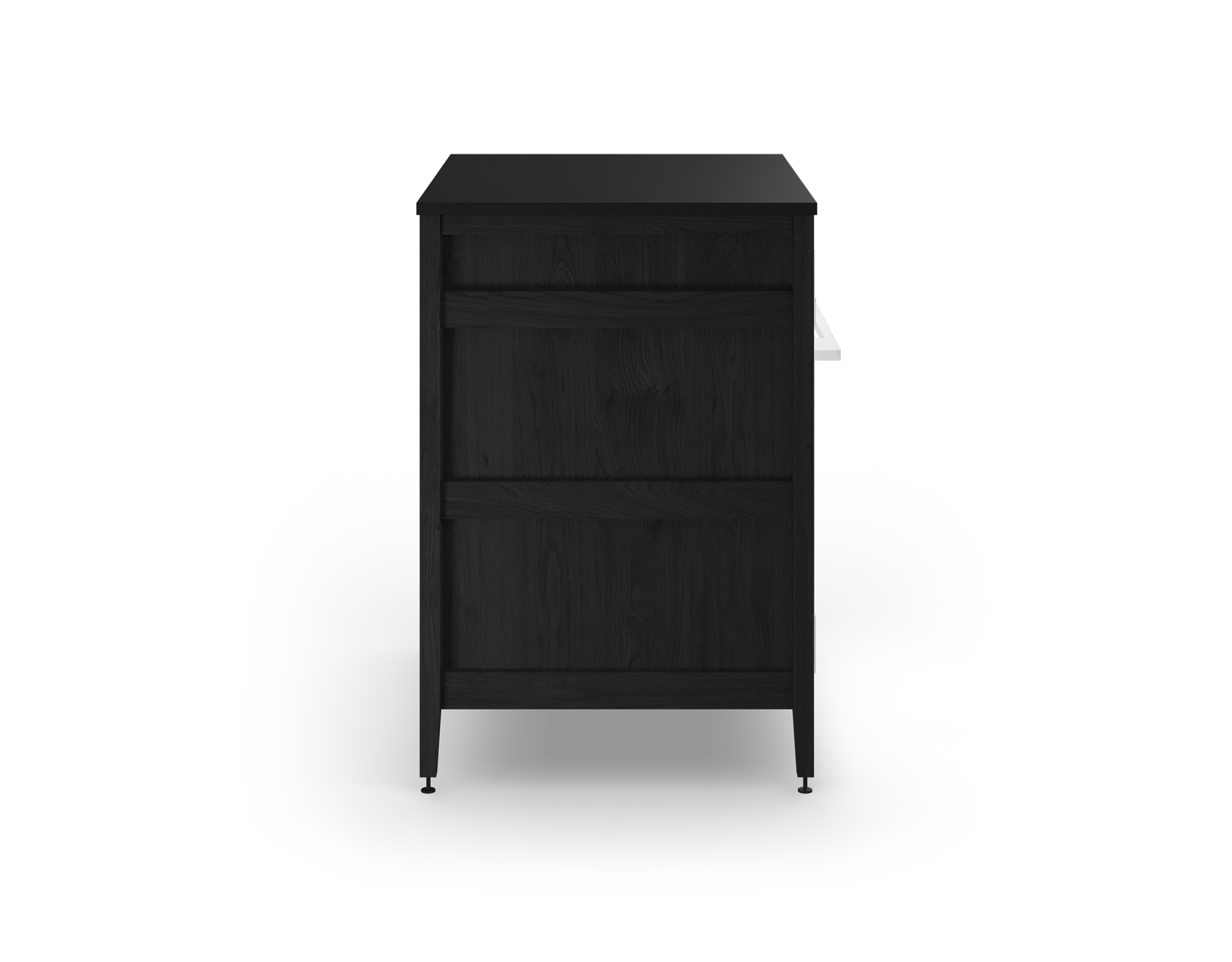 Coquo modular freestanding oven cabinet for the kitchen in black stained oak. 