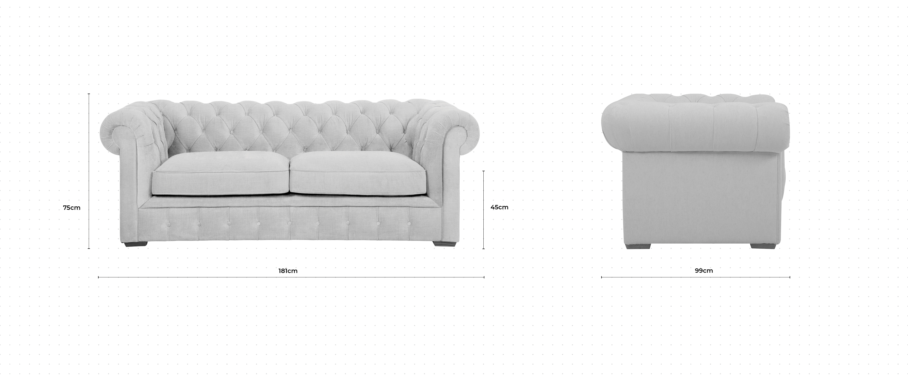 Gainsborough 2 Seater Sofa dimensions